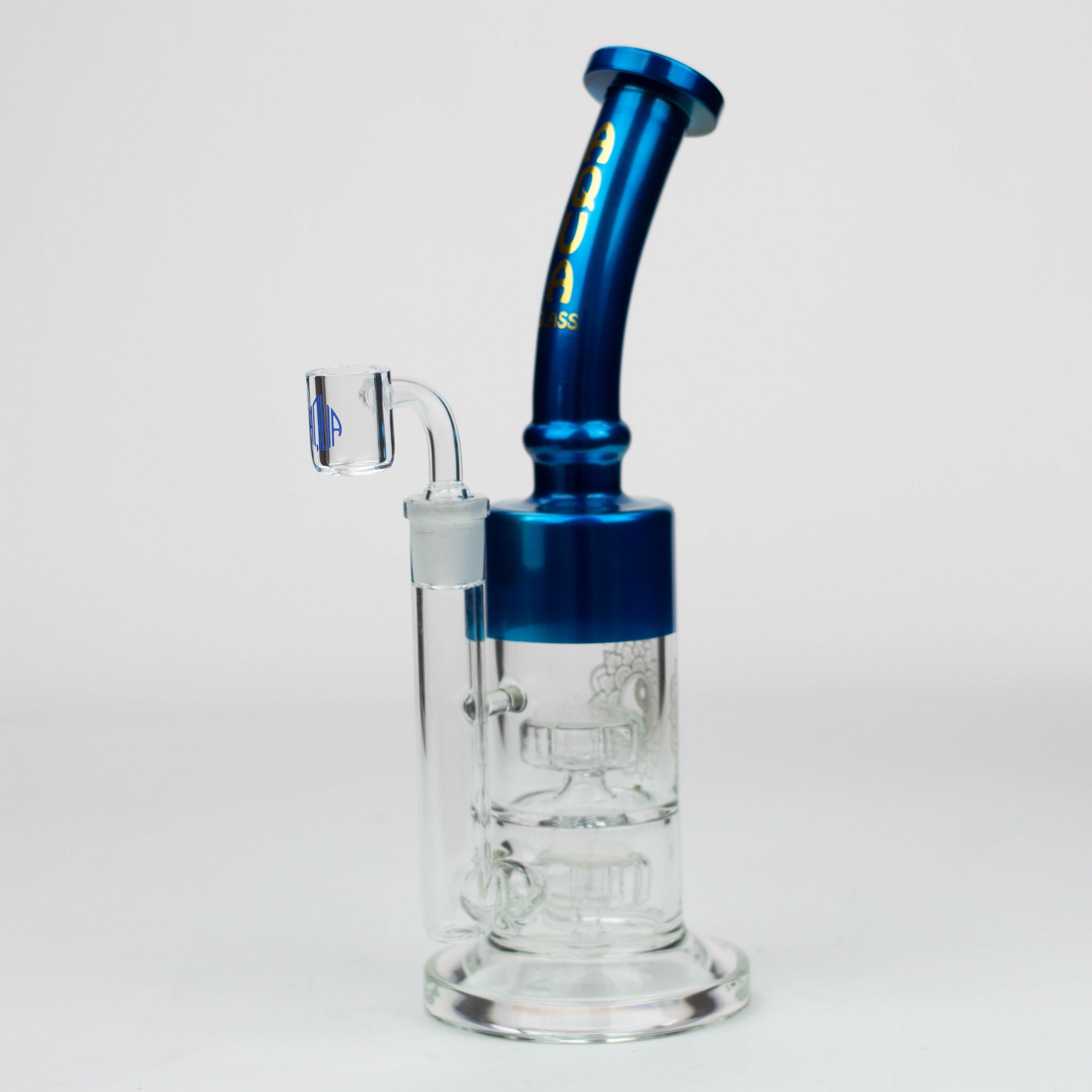12" AQUA 2-in-1 Dual Barrel diffuser glass bong [AQUA118]