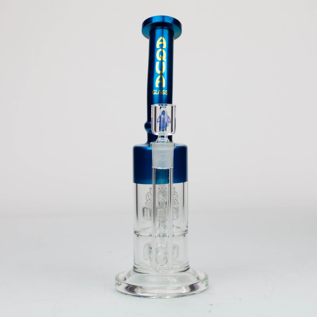 12" AQUA 2-in-1 Dual Barrel diffuser glass bong [AQUA118]