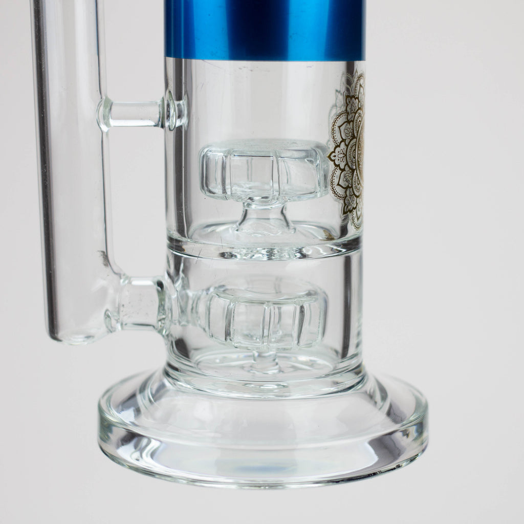 12" AQUA 2-in-1 Dual Barrel diffuser glass bong [AQUA118]