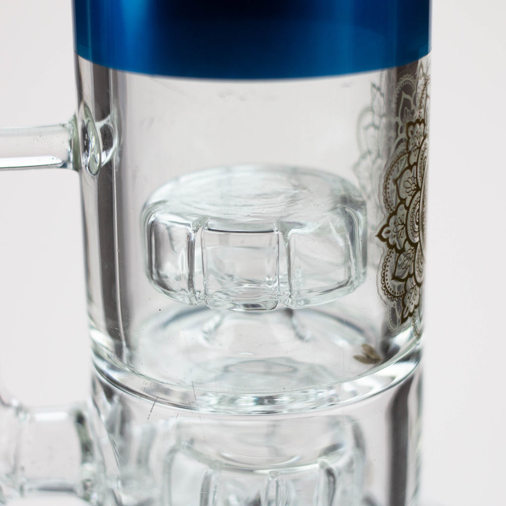 12" AQUA 2-in-1 Dual Barrel diffuser glass bong [AQUA118]