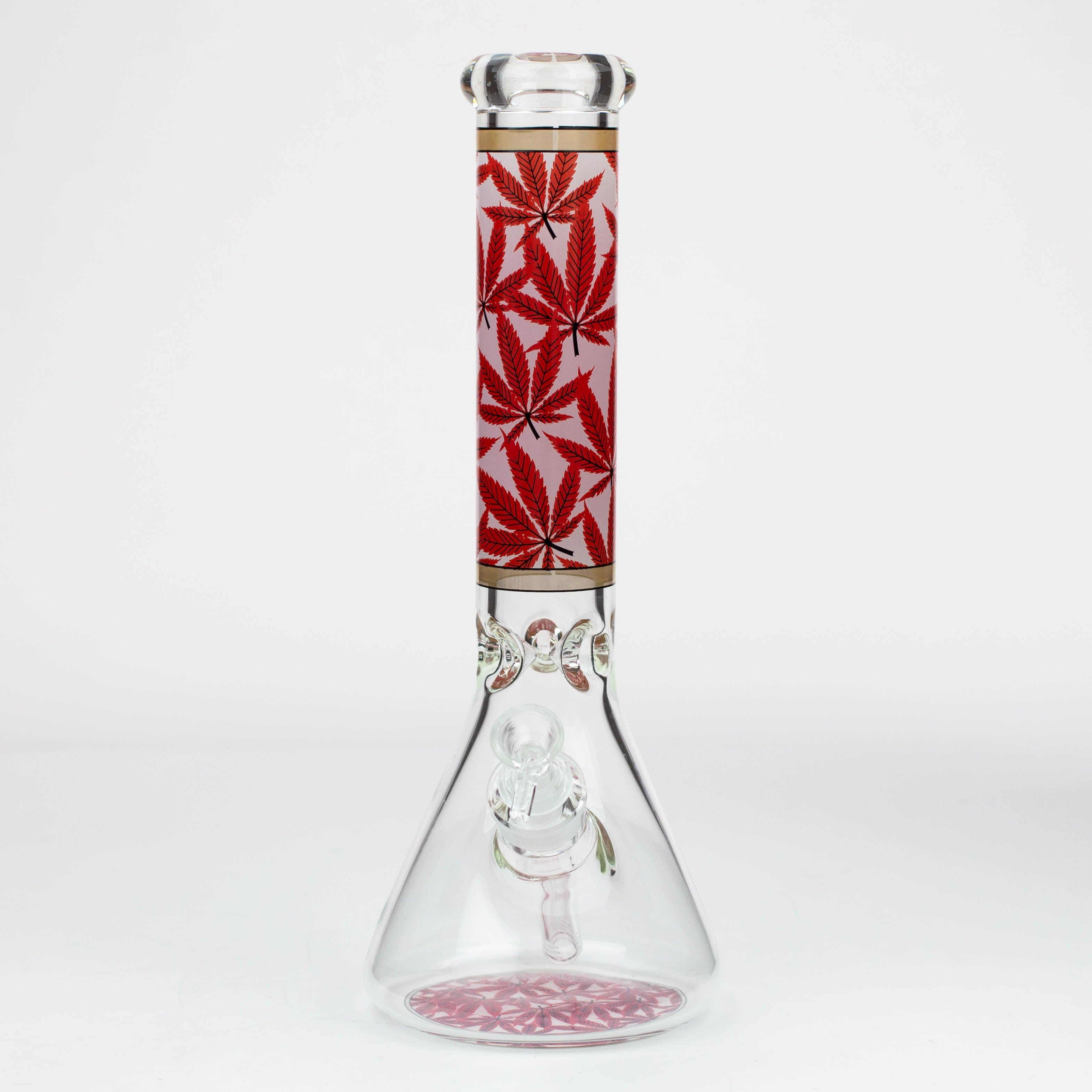 14" Leaf Pattern / 7mm / glass beaker bong [A21]