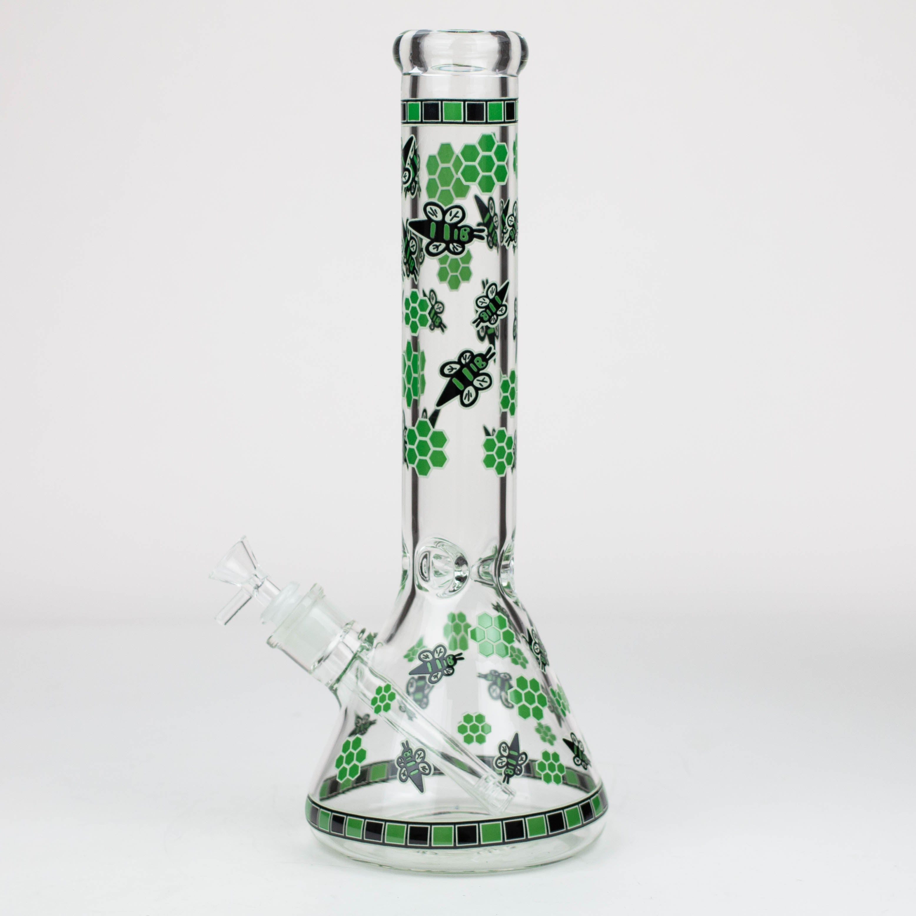 14" Honey bee glow in the dark / 7mm / glass beaker bong [A25]