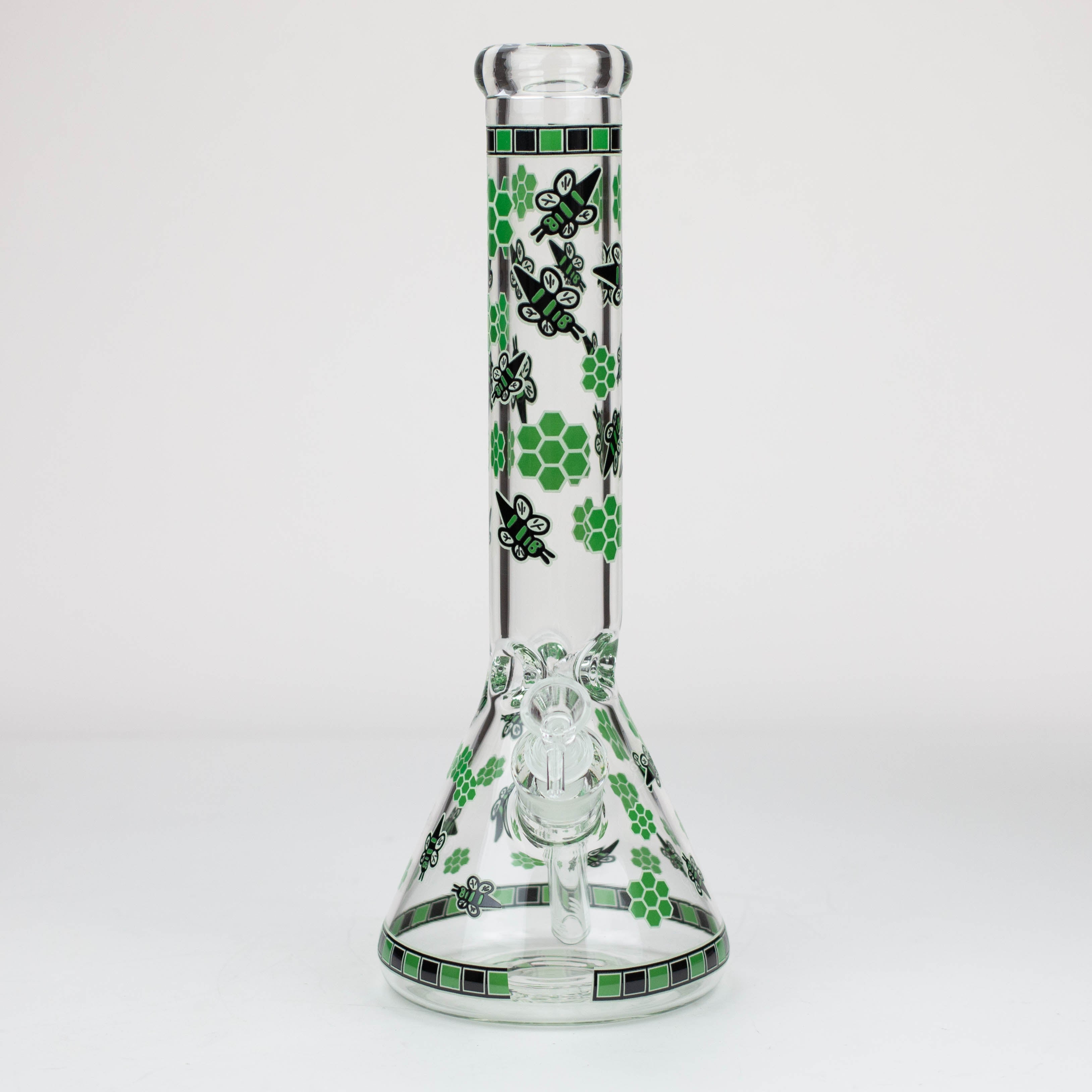 14" Honey bee glow in the dark / 7mm / glass beaker bong [A25]