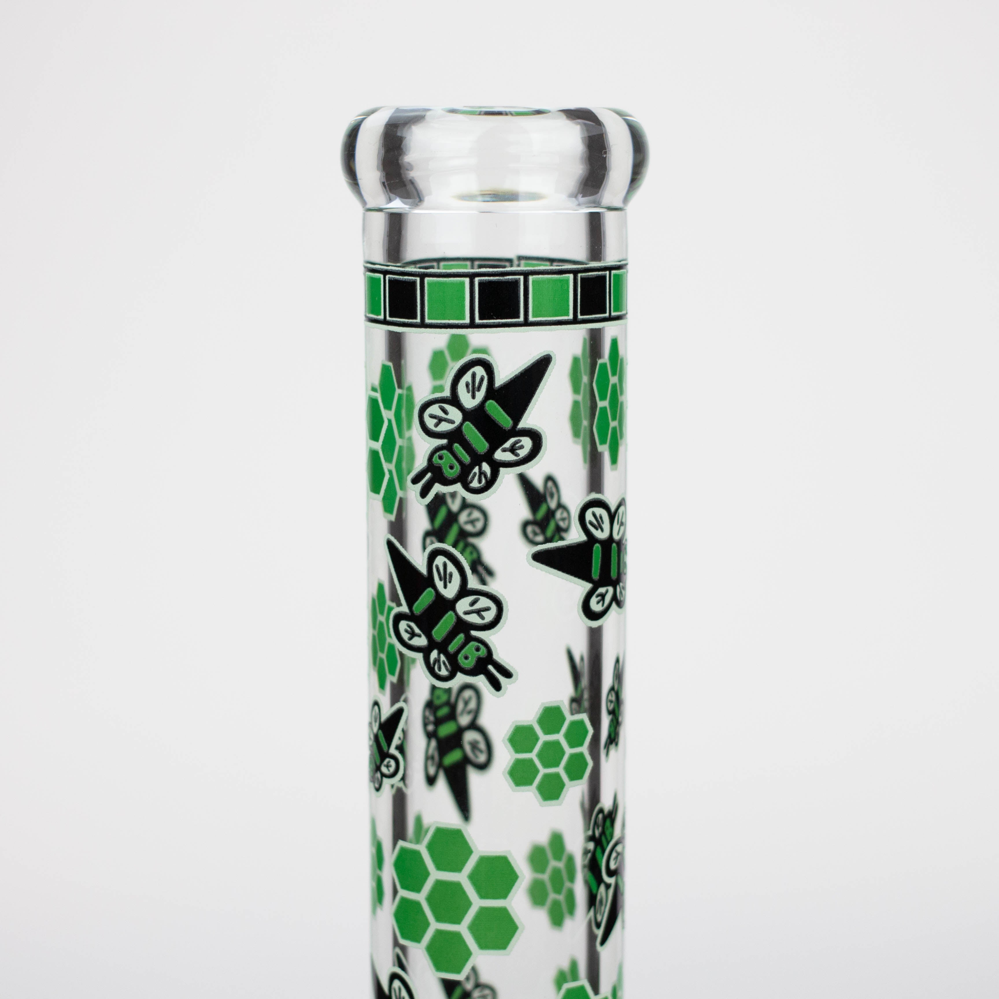 14" Honey bee glow in the dark / 7mm / glass beaker bong [A25]