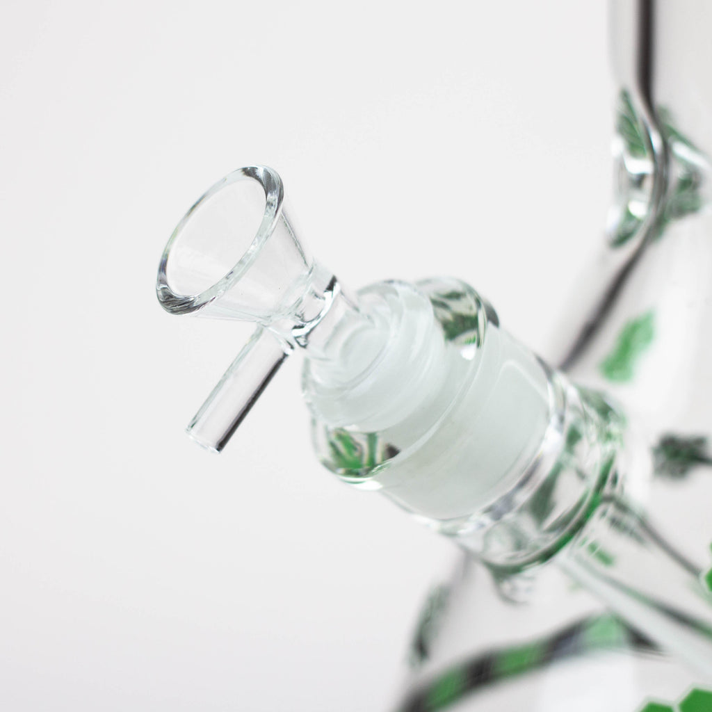 14" Honey bee glow in the dark / 7mm / glass beaker bong [A25]