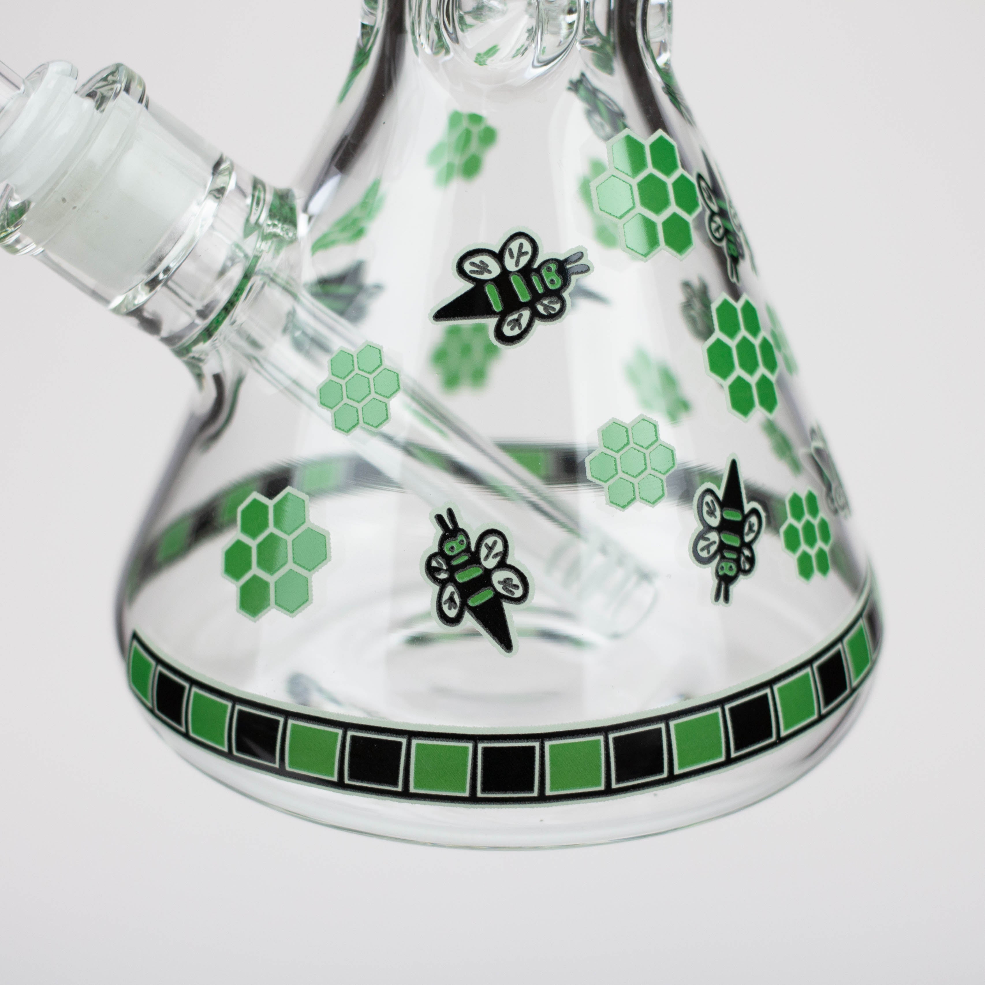 14" Honey bee glow in the dark / 7mm / glass beaker bong [A25]