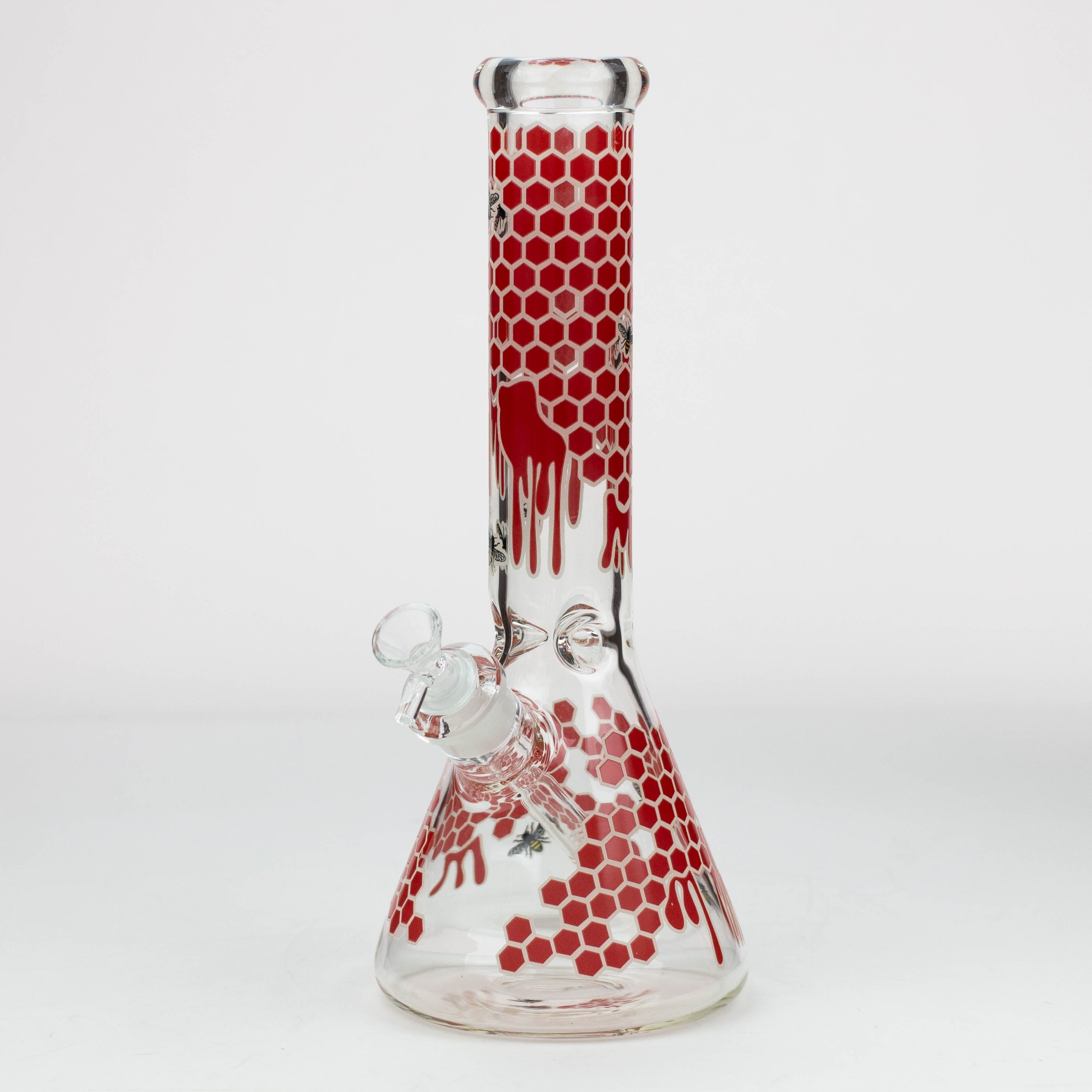 14" Honey bee glow in the dark / 7mm / glass beaker bong [A25]