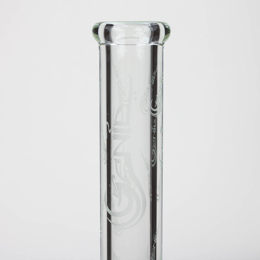 16" Genie pattern 9 mm clear glass water bong [20024]