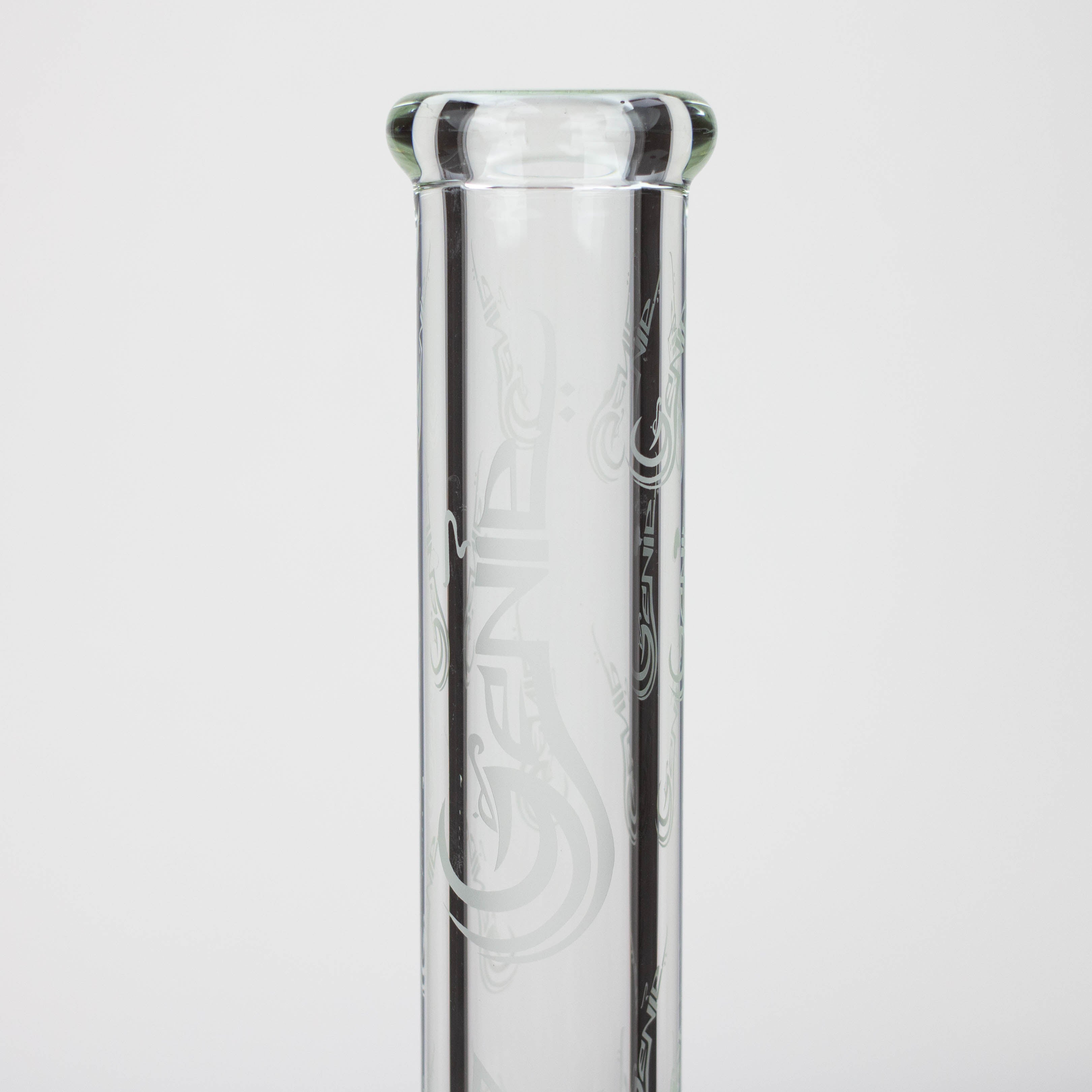 16" Genie pattern 9 mm clear glass water bong [20024]