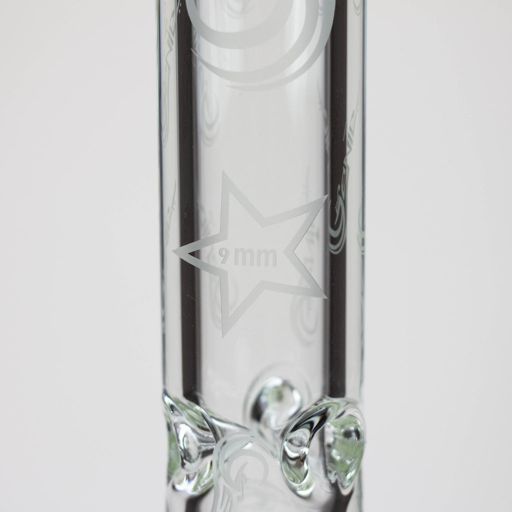 16" Genie pattern 9 mm clear glass water bong [20024]