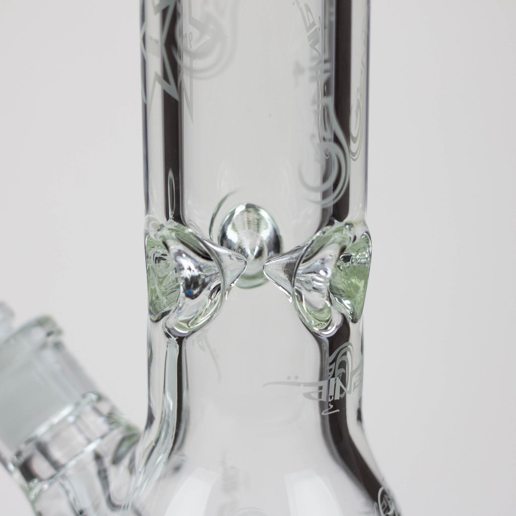 16" Genie pattern 9 mm clear glass water bong [20024]