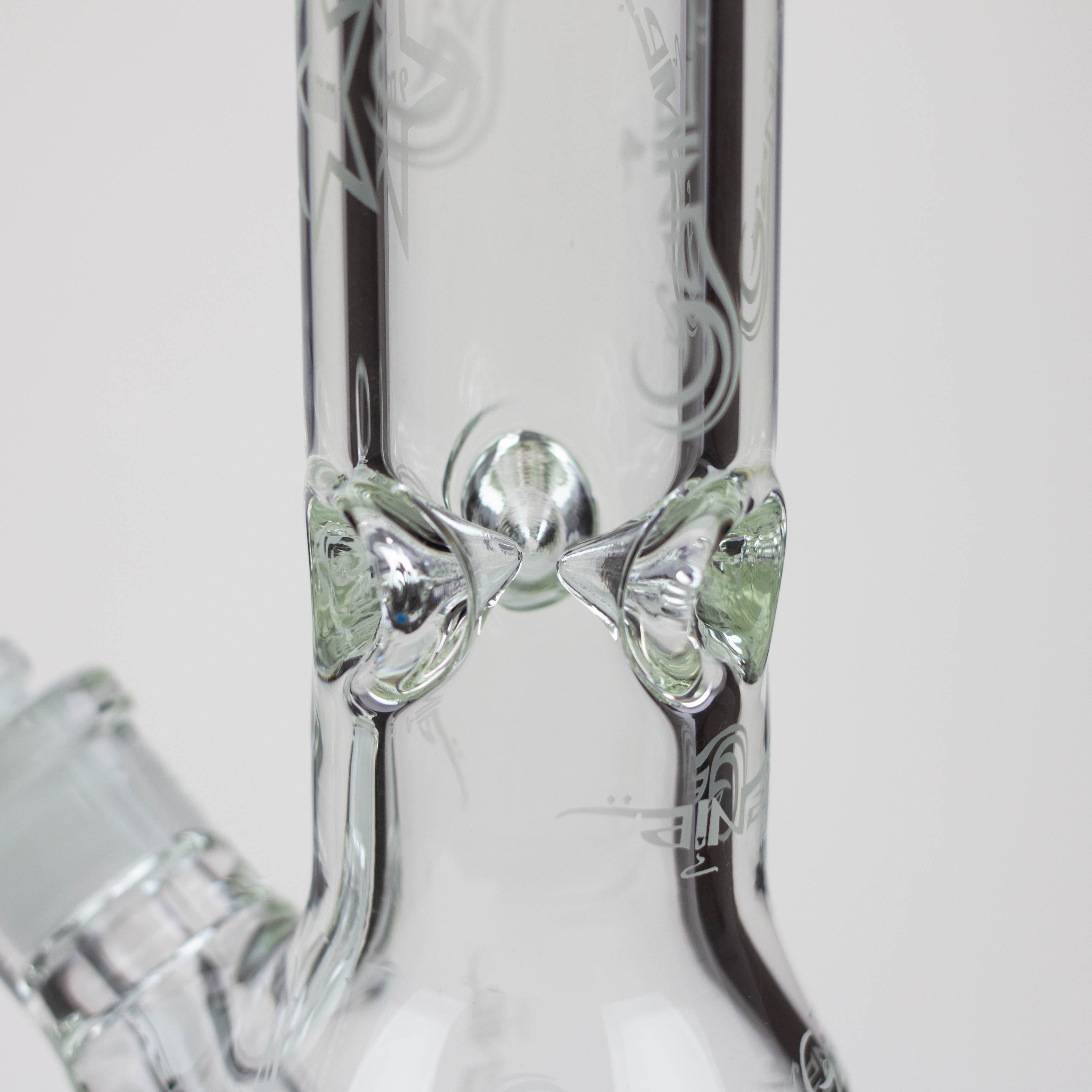 16" Genie pattern 9 mm clear glass water bong [20024]