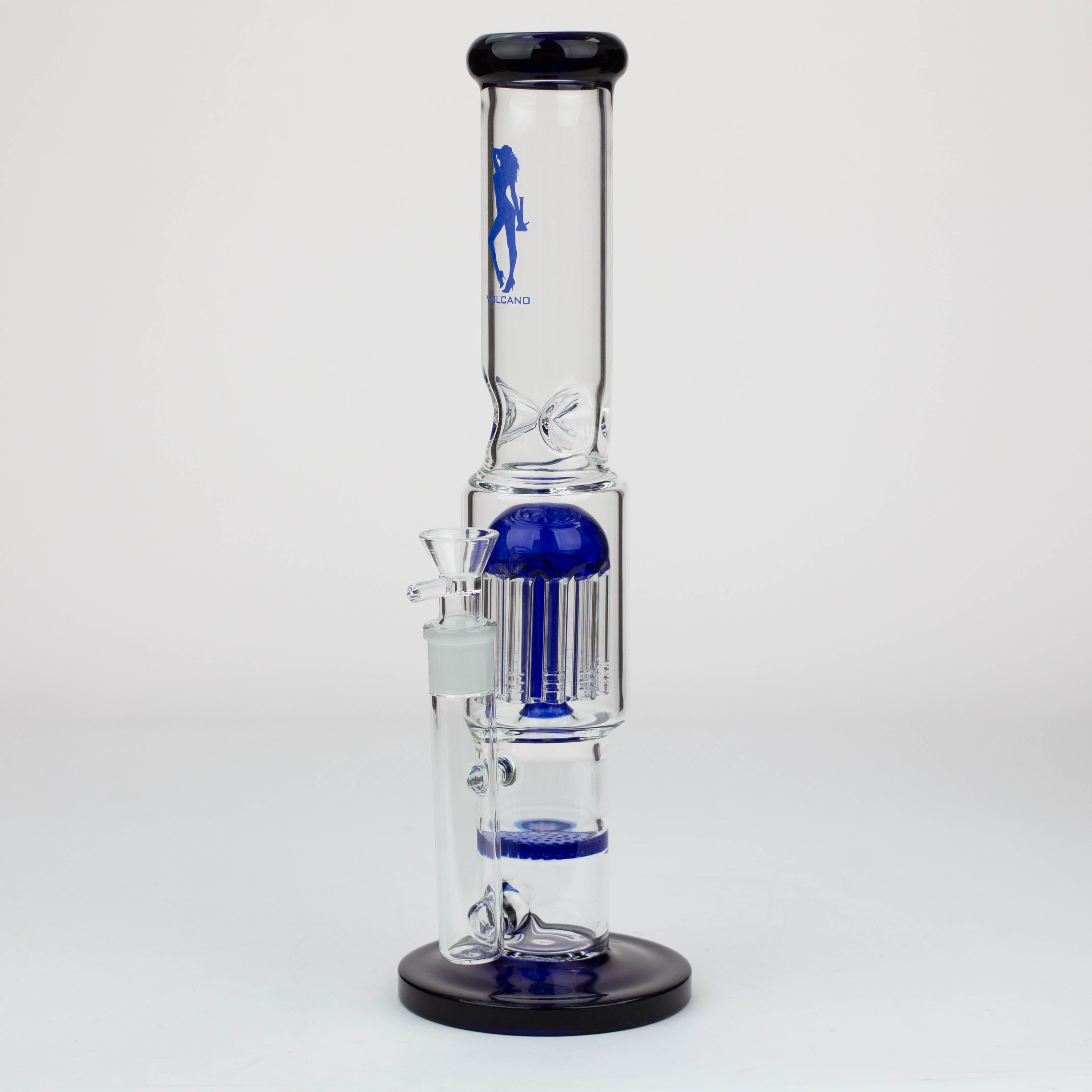 15" Volcano tree arm percolator and honeycomb diffuser glass bong [AK075]