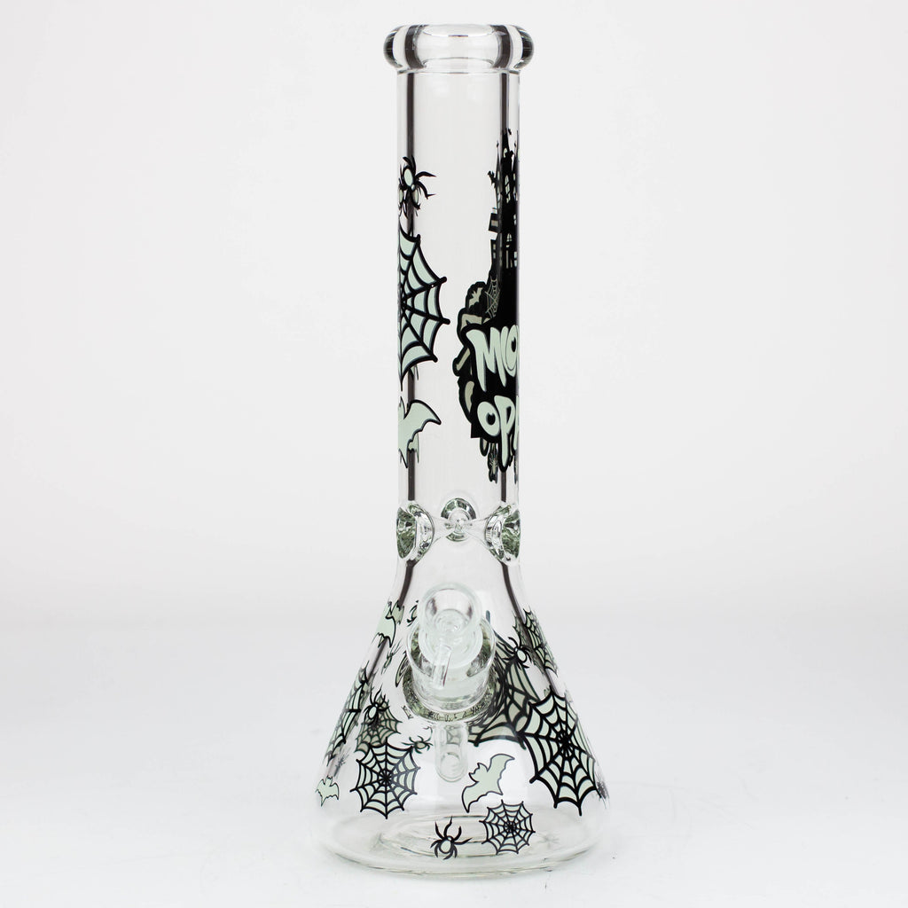 14" Glow in the dark 7 mm glass water bong [YG]
