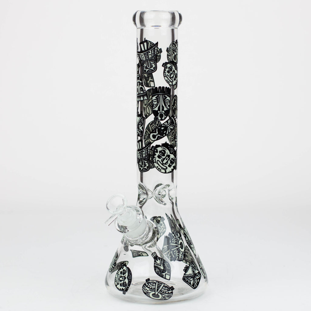 14" Glow in the dark 7 mm glass water bong [YG]