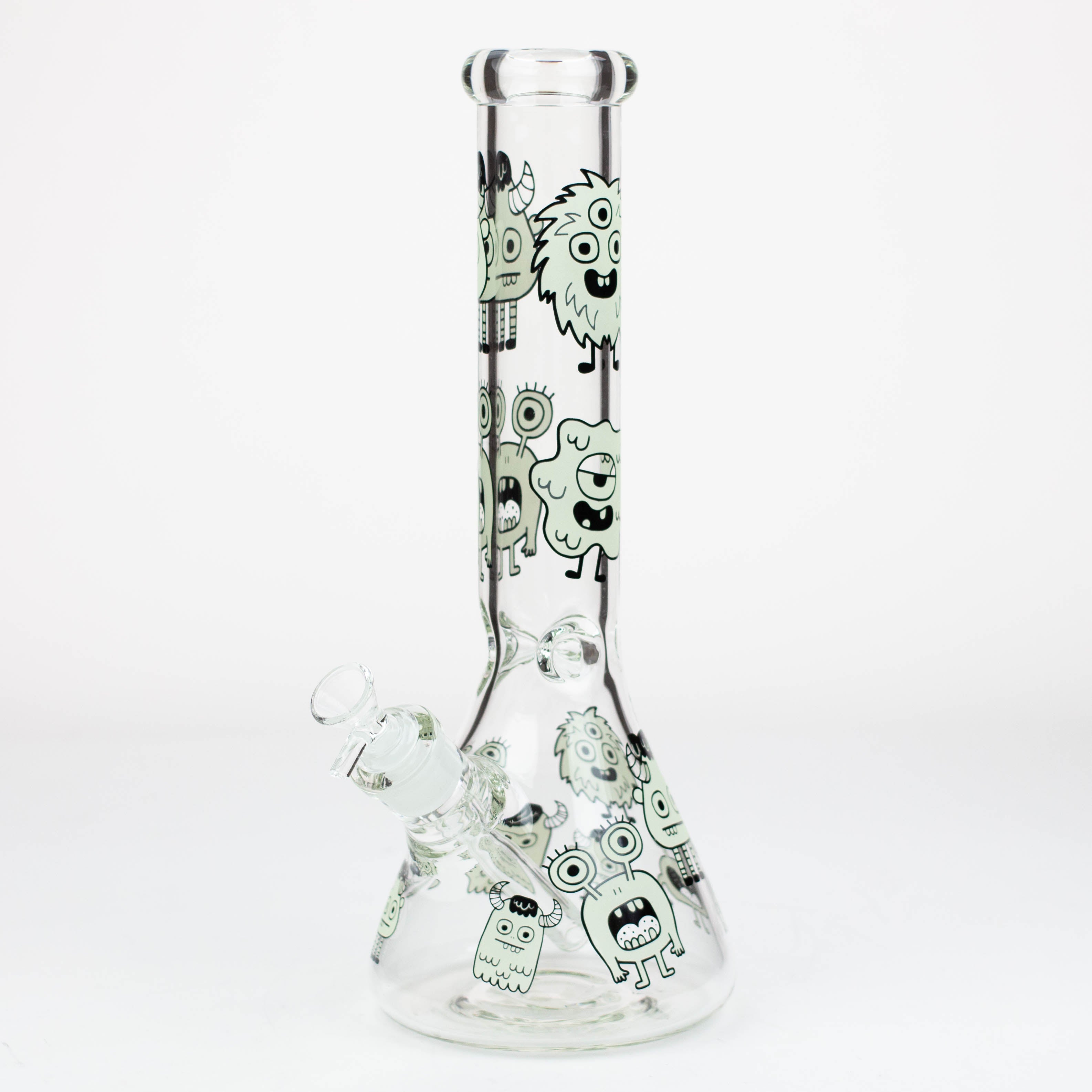 14" Glow in the dark 7 mm glass water bong [YG]