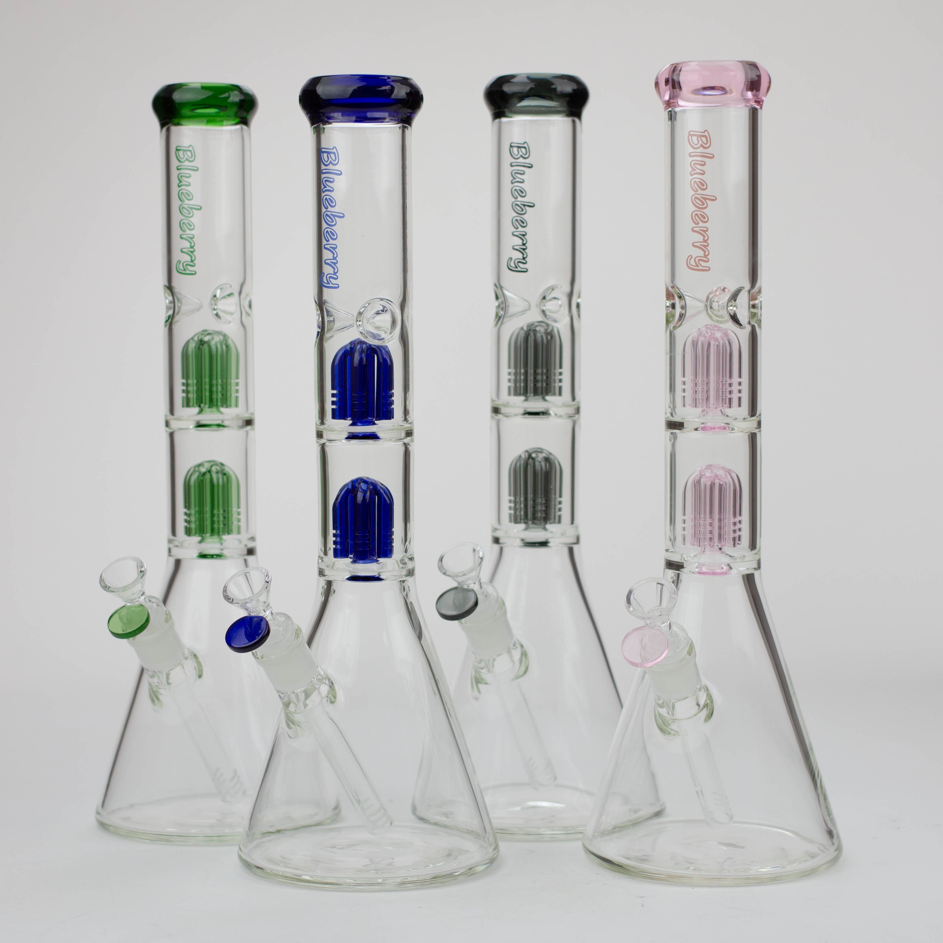 Blueberry-15 inch Double Tree Perc Beaker [S387]