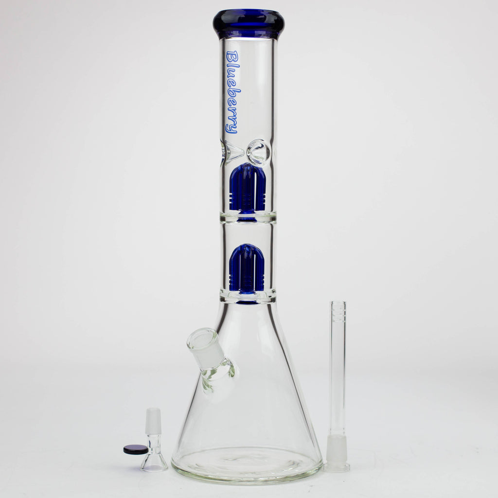 Blueberry-15 inch Double Tree Perc Beaker [S387]