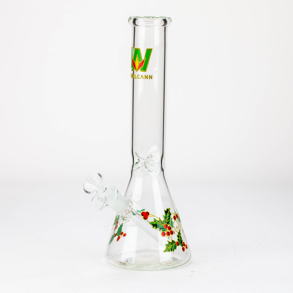 WellCann - 12" glass water bong with Christmas Design