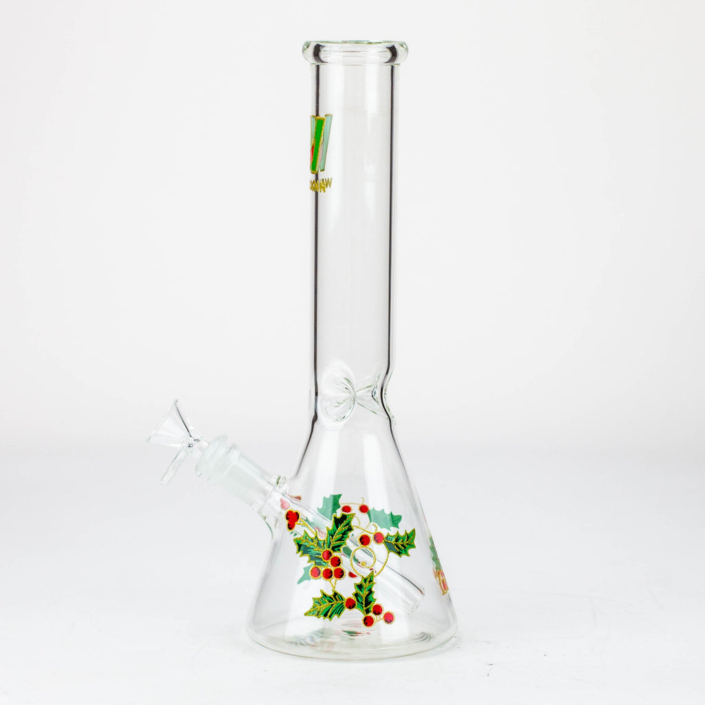 WellCann - 12" glass water bong with Christmas Design