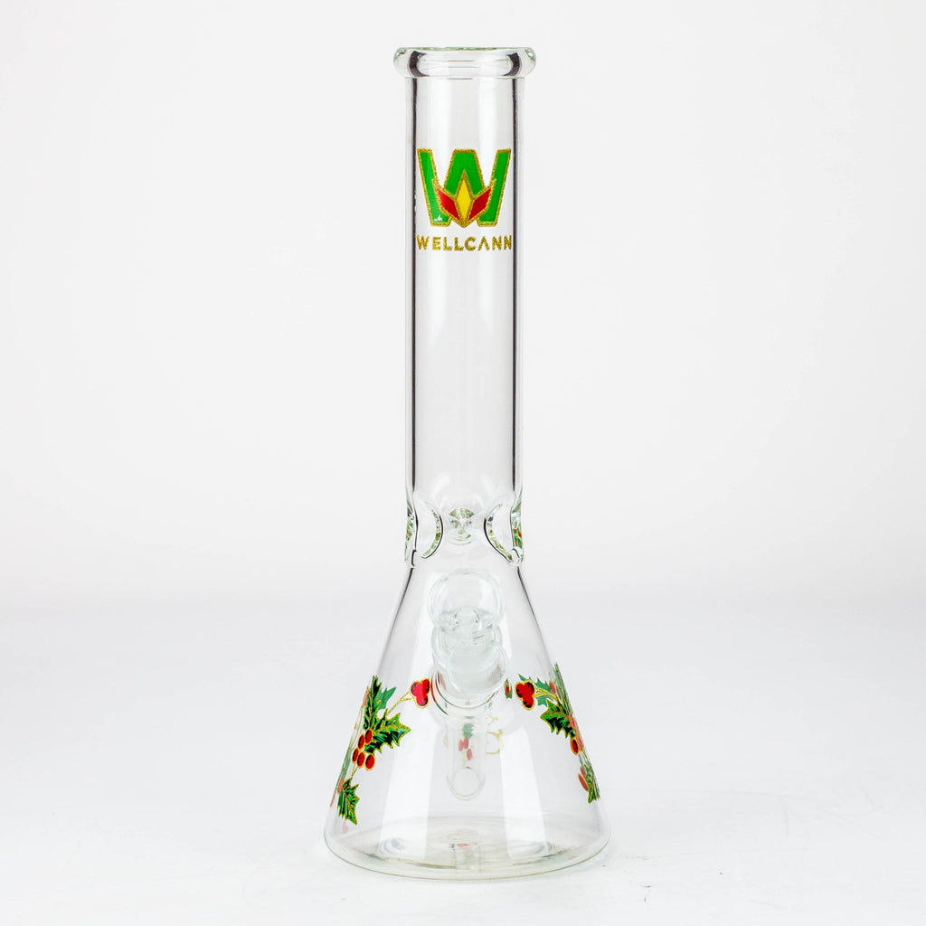 WellCann - 12" glass water bong with Christmas Design