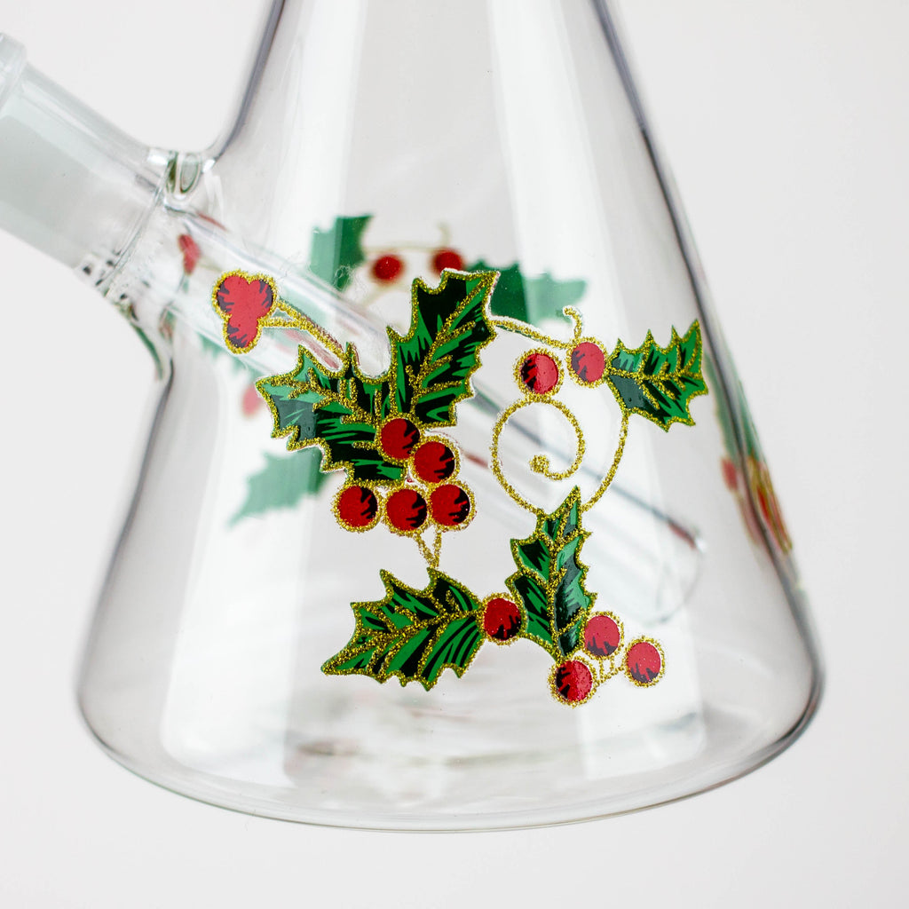 WellCann - 12" glass water bong with Christmas Design