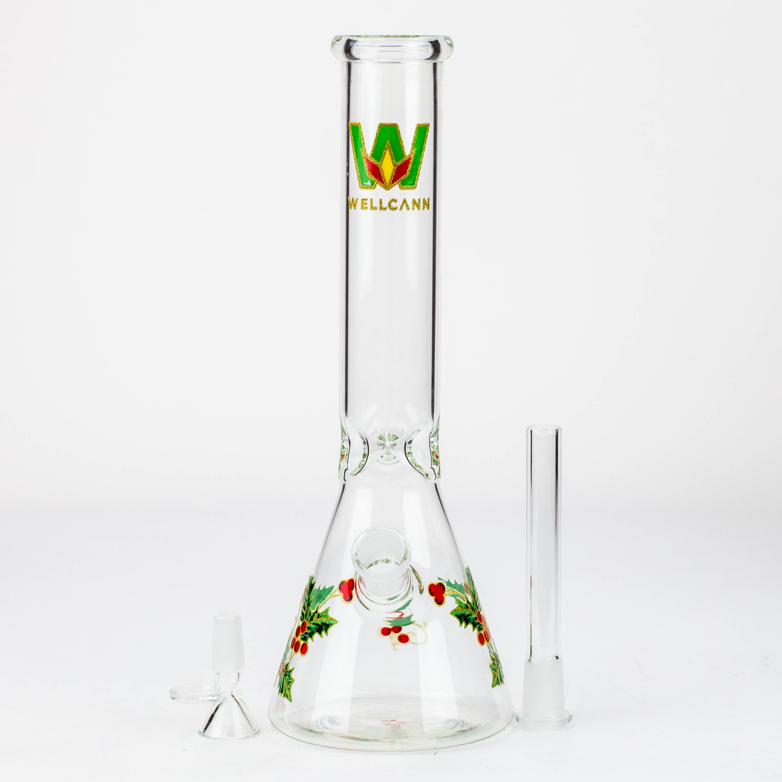 WellCann - 12" glass water bong with Christmas Design