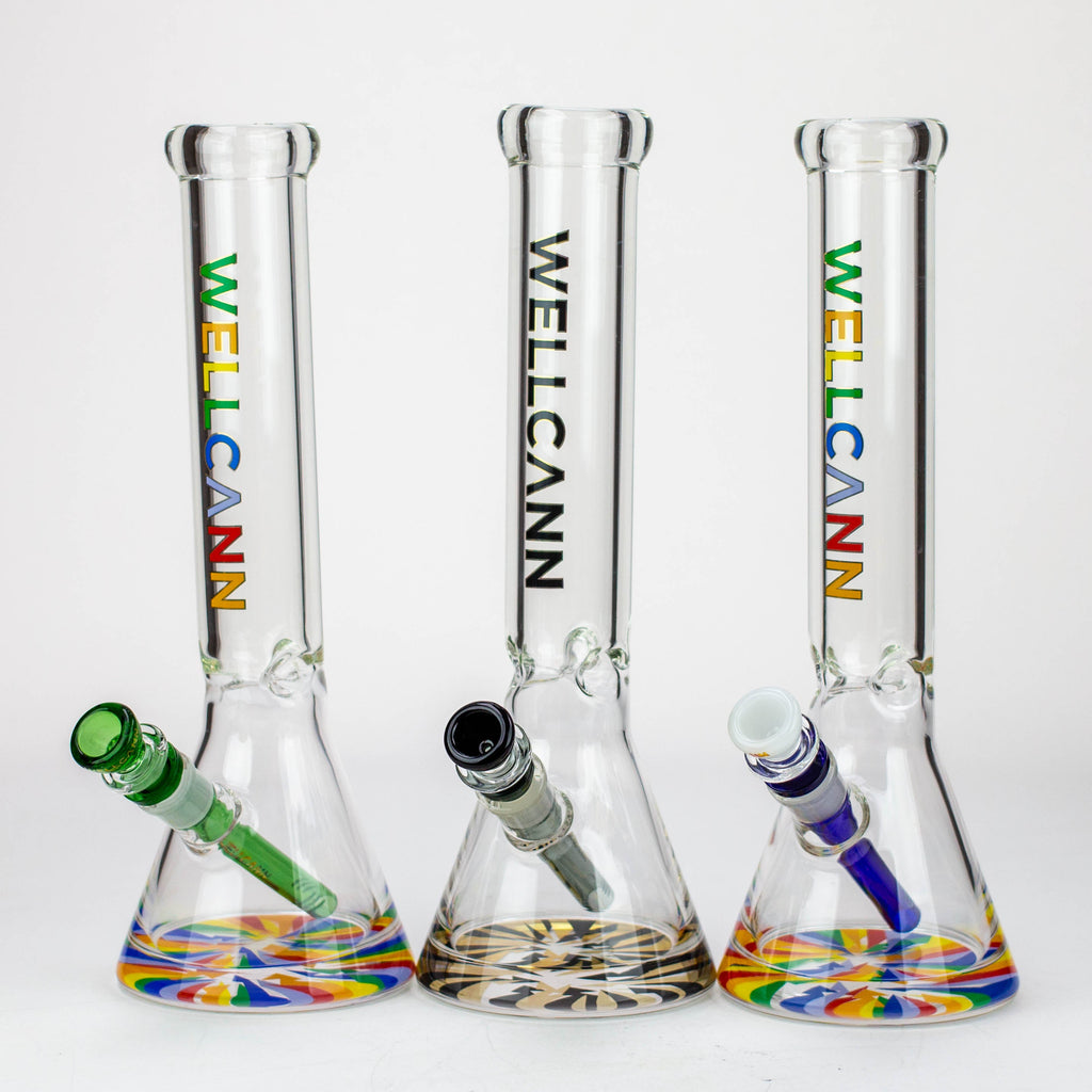 WellCann - 14" 7 mm Thick beaker bong with thick decal base