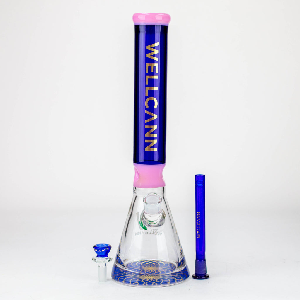 WellCann - 16" 7mm Coloured beaker bong with thick base