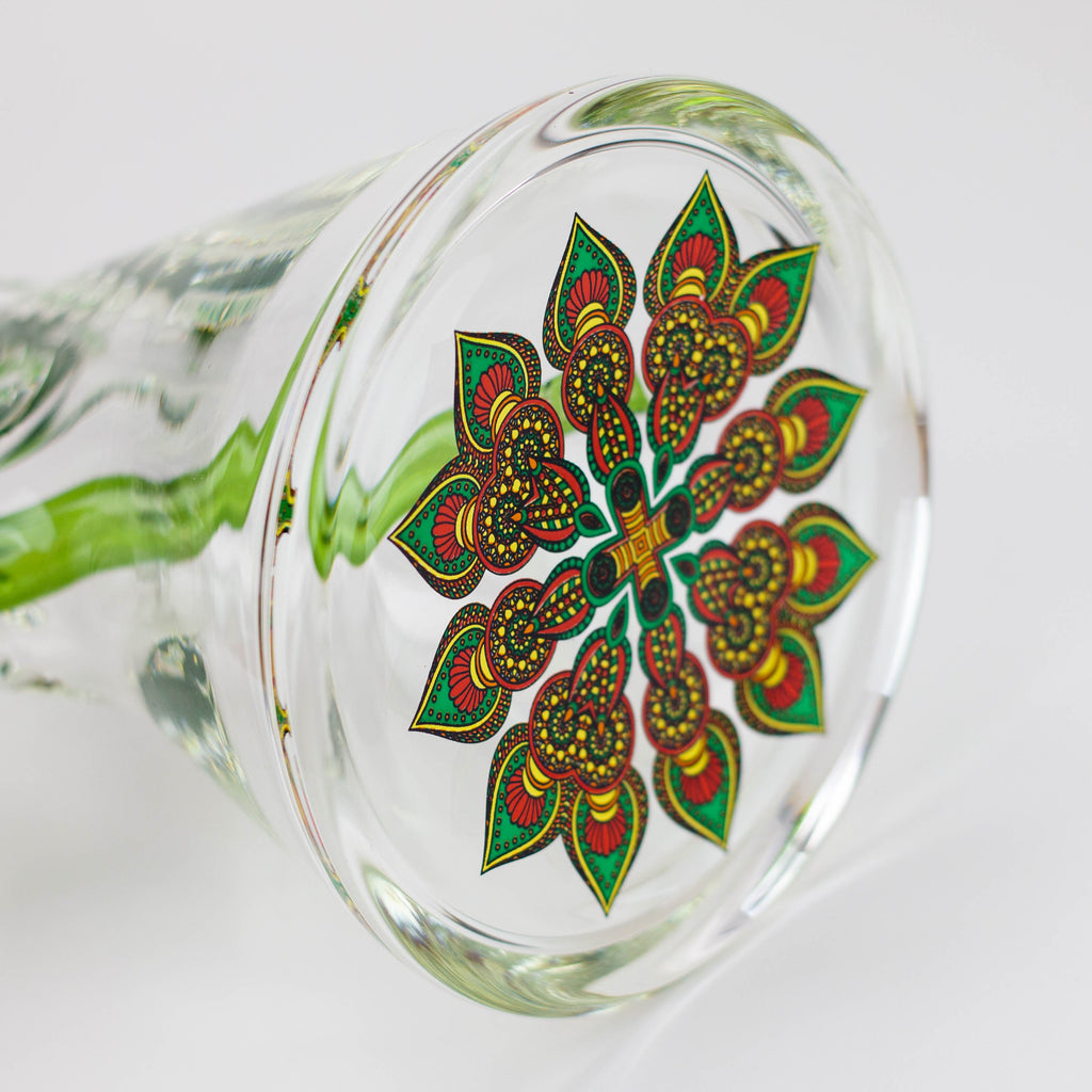 18" Spark 9 mm glass water bong with thick base