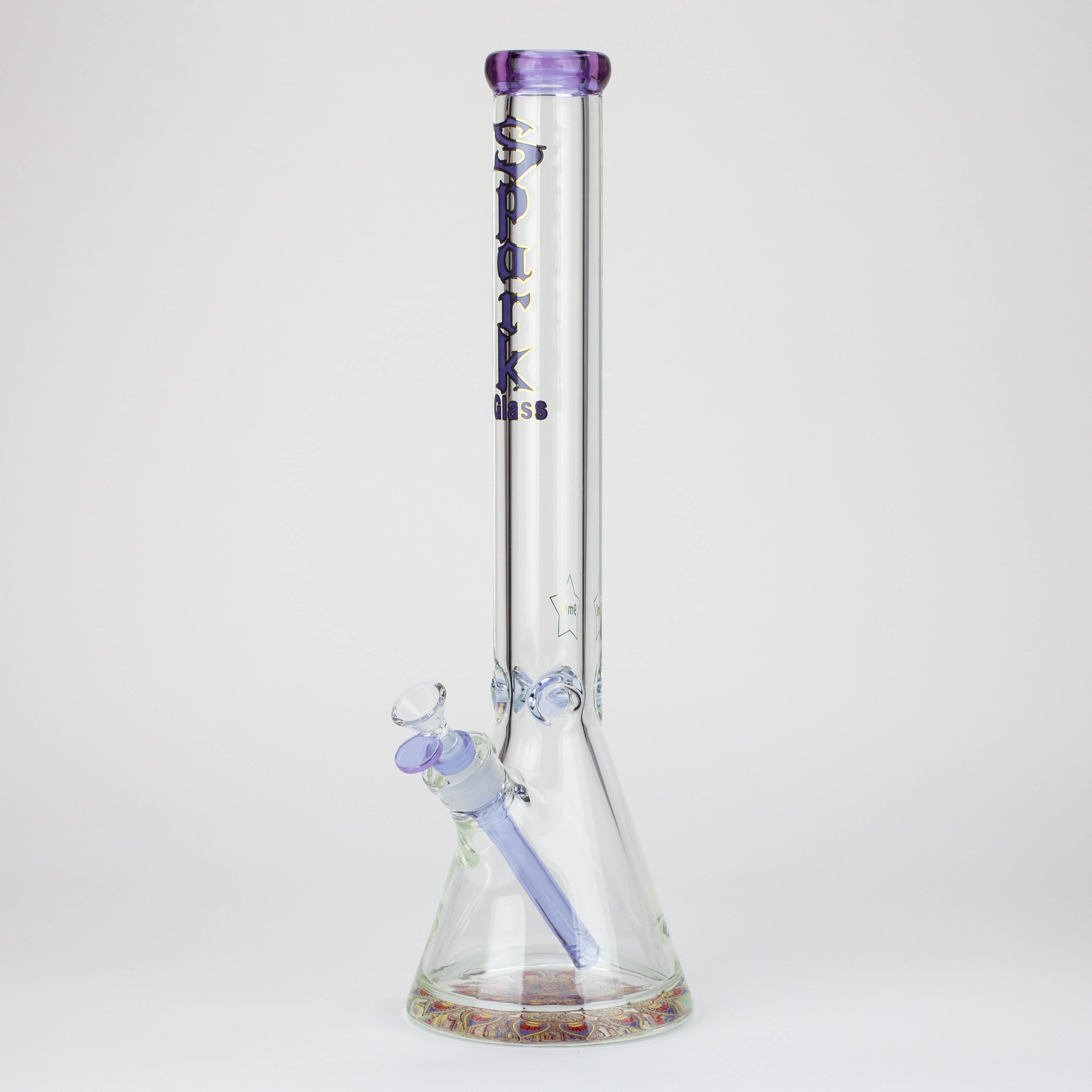 18" Spark 9 mm glass water bong with thick base
