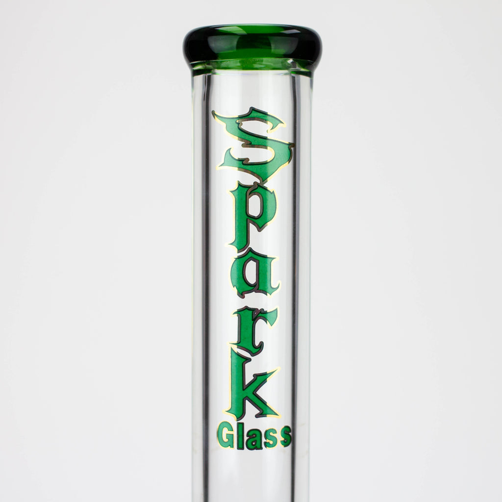 18" Spark 9 mm glass water bong with thick base