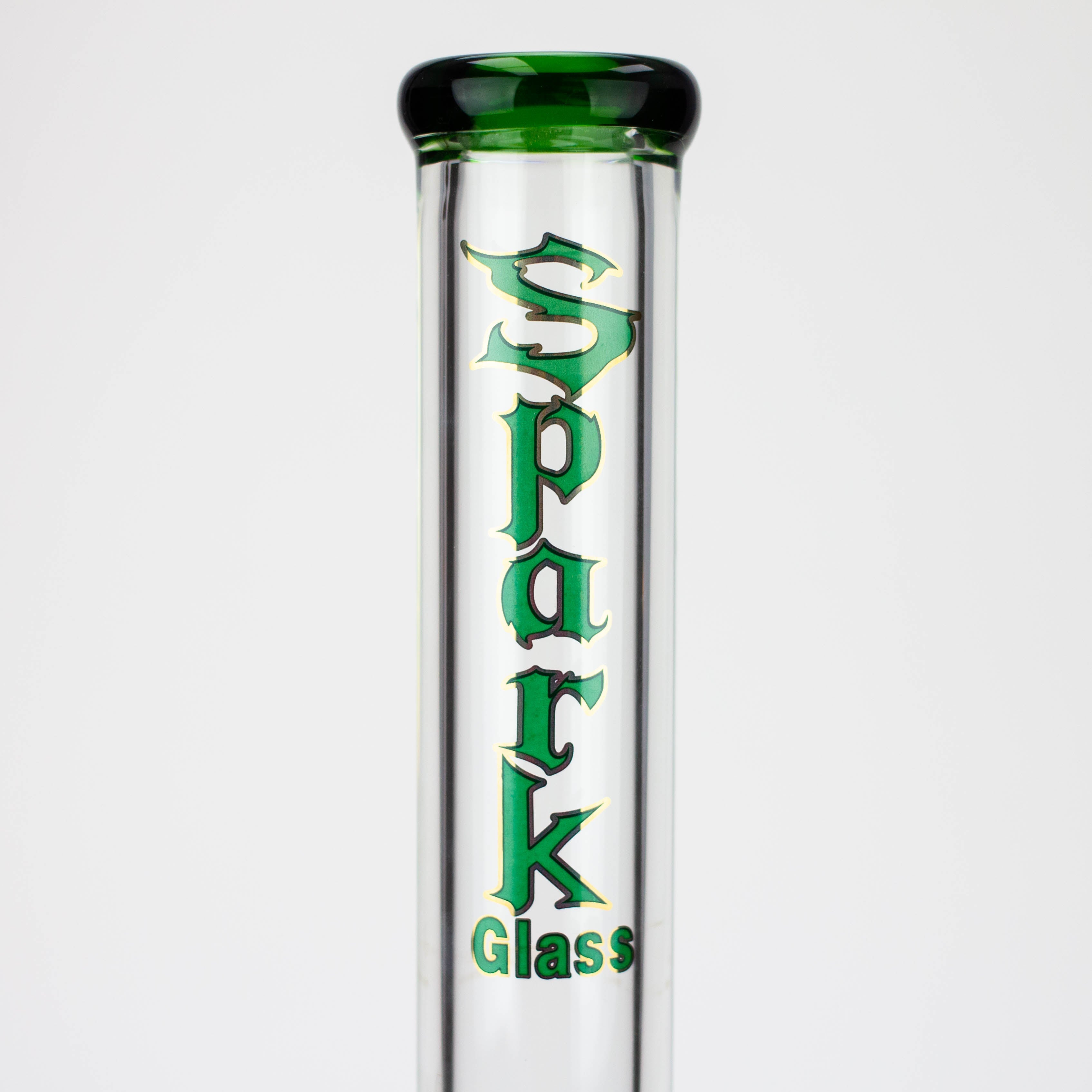 18" Spark 9 mm glass water bong with thick base