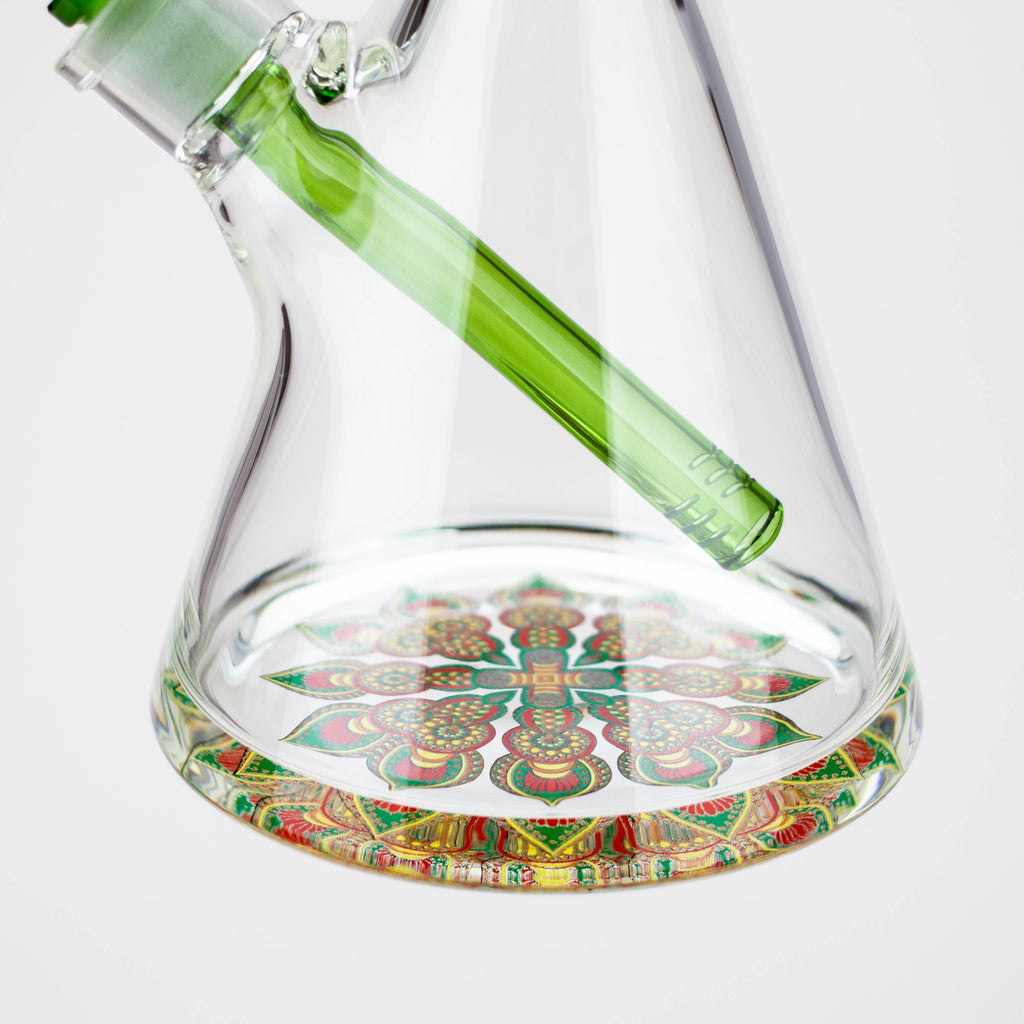 18" Spark 9 mm glass water bong with thick base