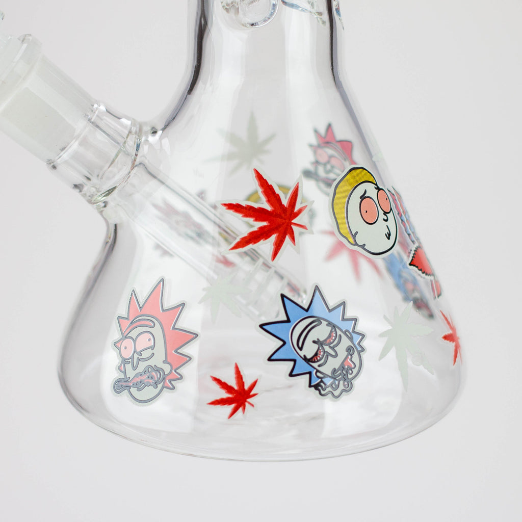 12" RM Cartoon glass water bong-Glow in the dark [GBT21002]