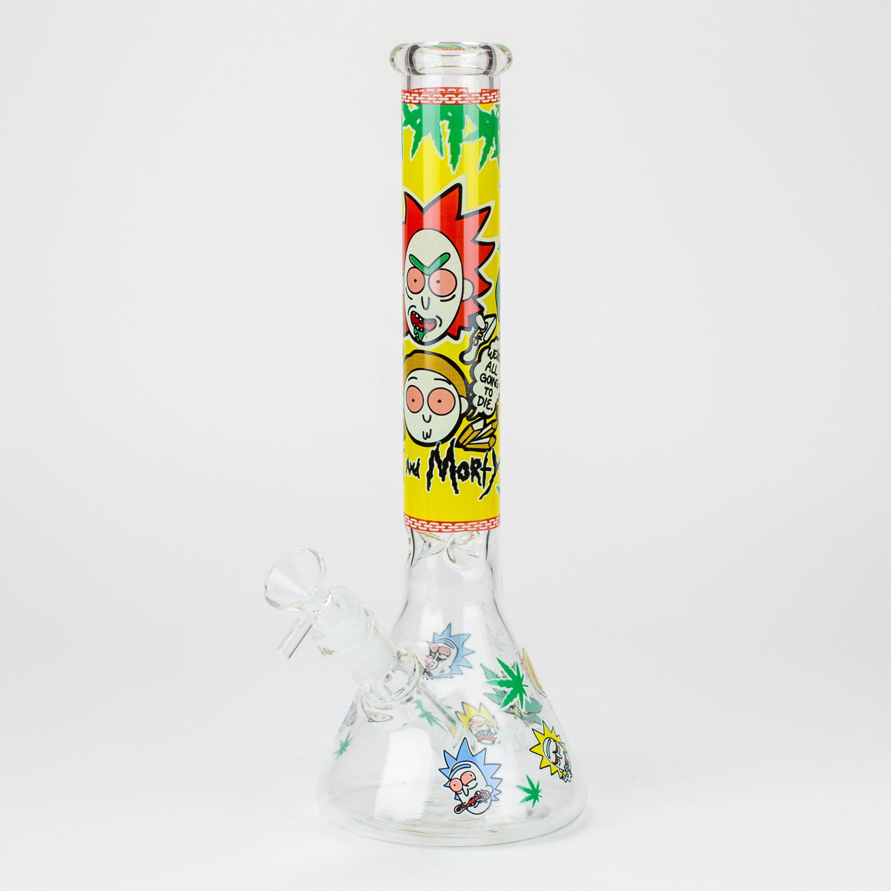 12" RM Cartoon glass water bong-Glow in the dark [GBT21002]