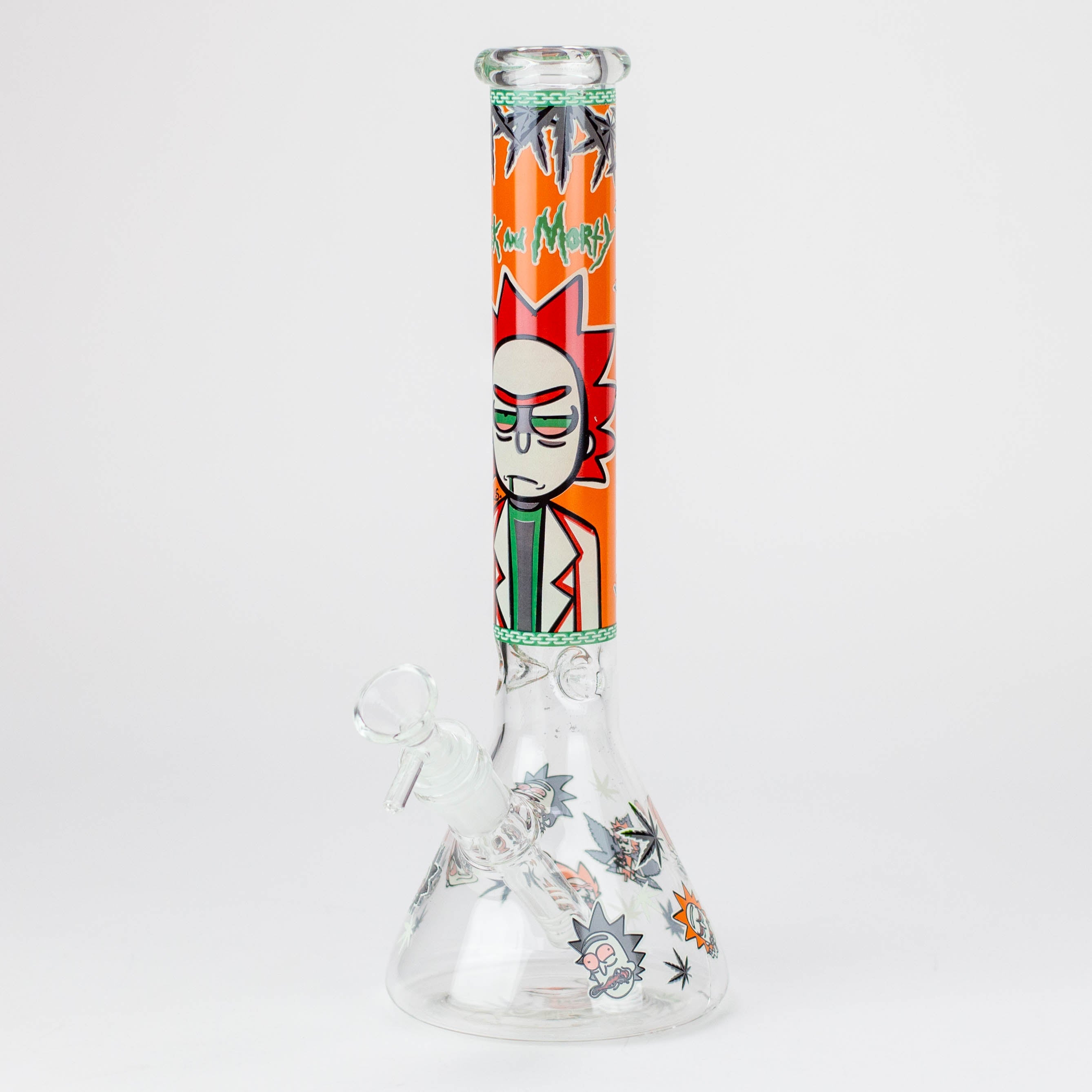 12" RM Cartoon glass water bong-Glow in the dark [GBT21002]