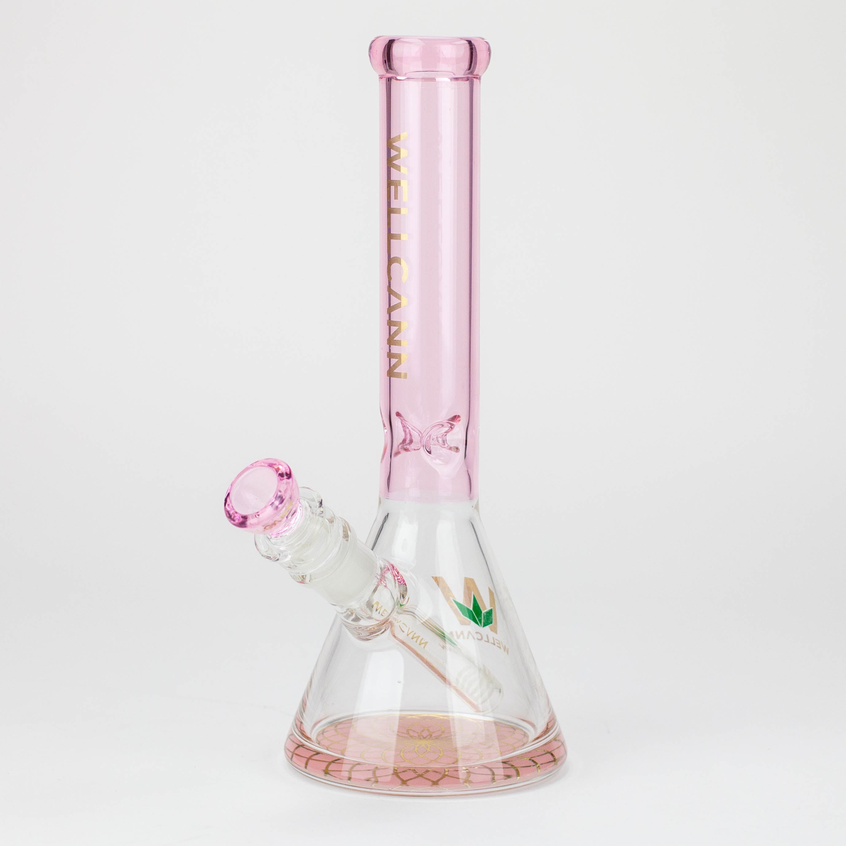10" WellCann Coloured glass beaker bong with wide mouth - Pink