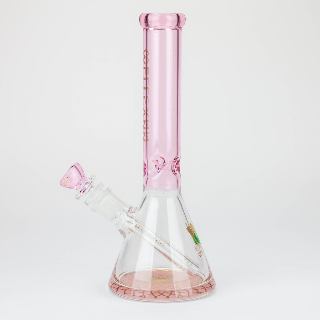10" WellCann Coloured glass beaker bong with wide mouth - Pink