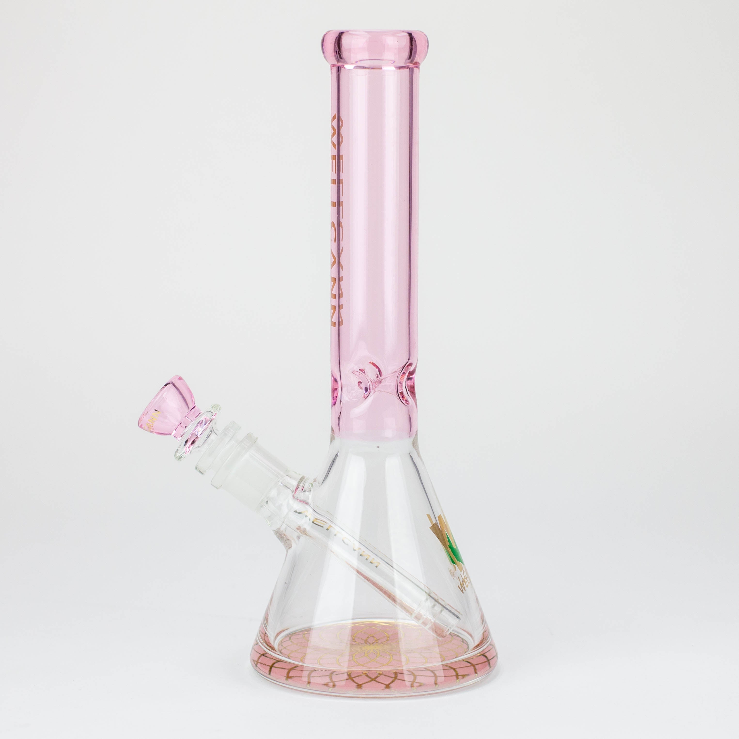 10" WellCann Coloured glass beaker bong with wide mouth - Pink