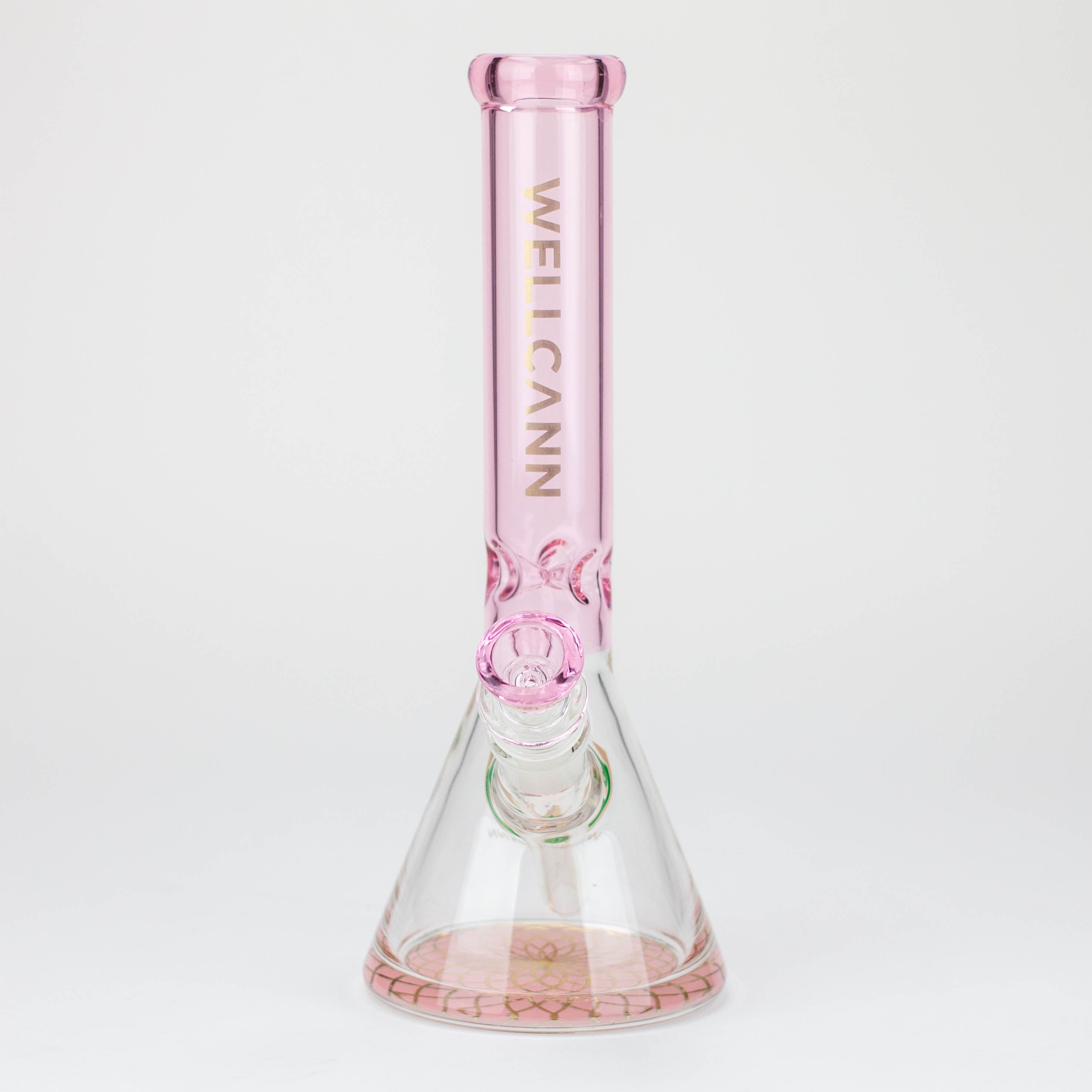 10" WellCann Coloured glass beaker bong with wide mouth - Pink