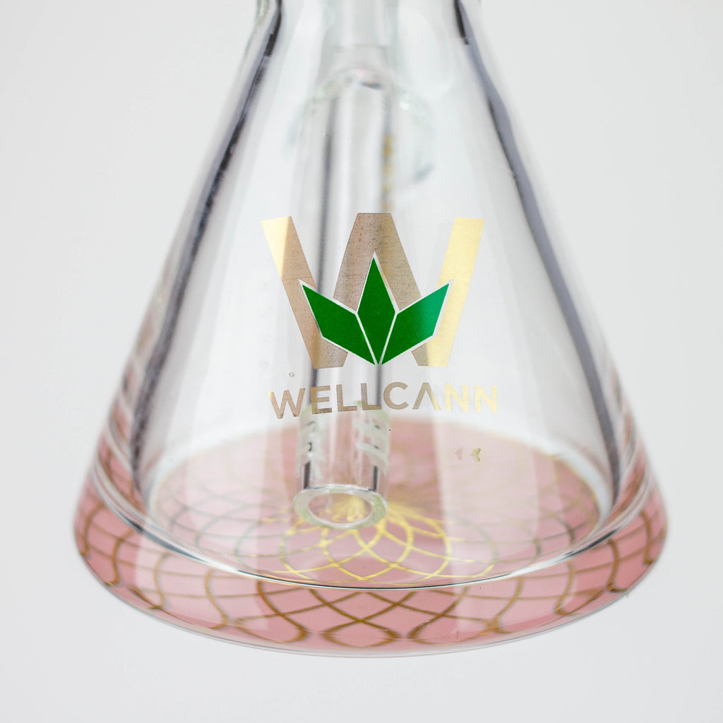 10" WellCann Coloured glass beaker bong with wide mouth - Pink