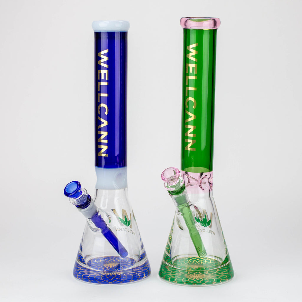 WellCann - 16" 7mm Coloured beaker bong with thick base
