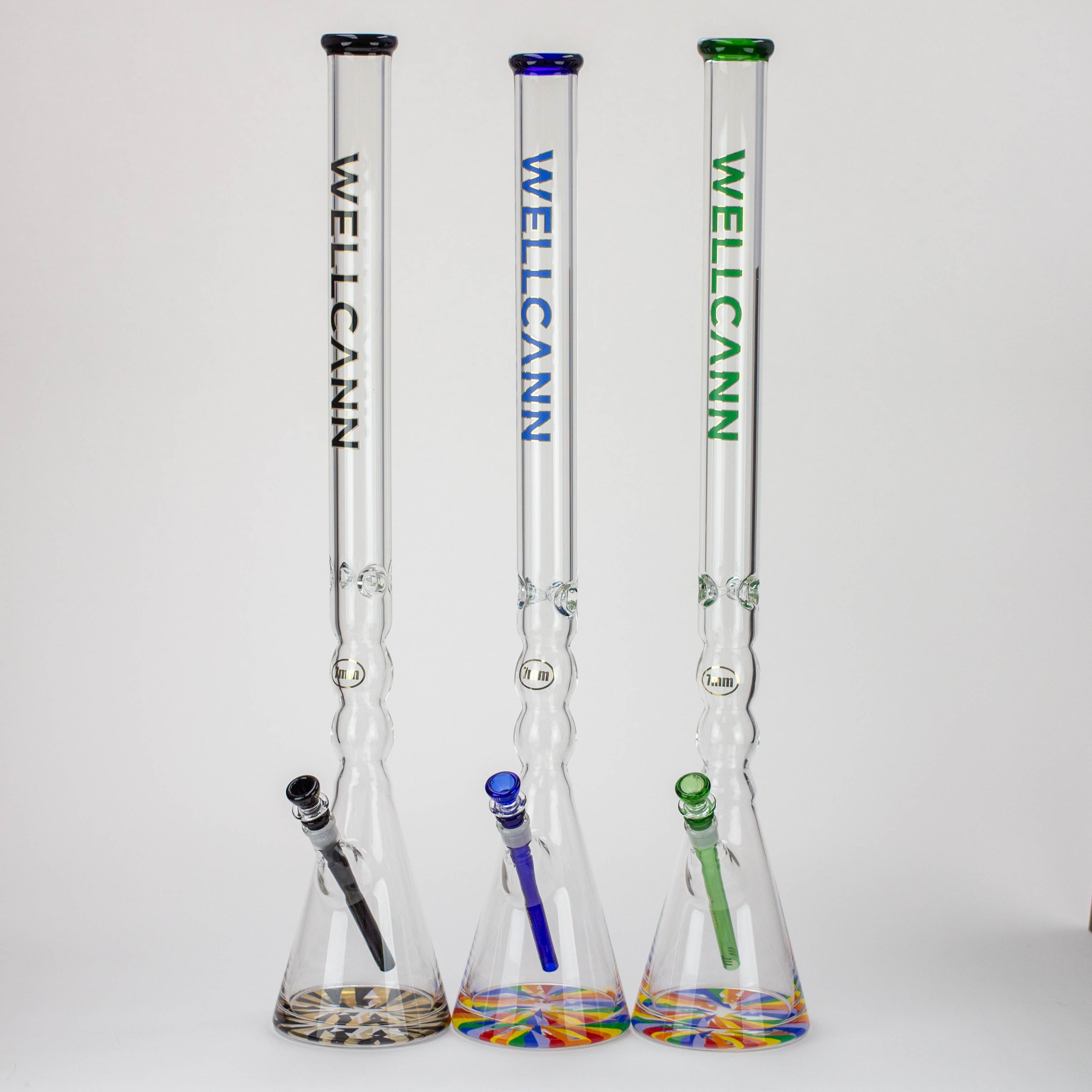 32" WellCann 7 mm curved tube beaker water bong with thick base