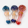 4.5" Gold fumed heavy glass hand pipe [9681]
