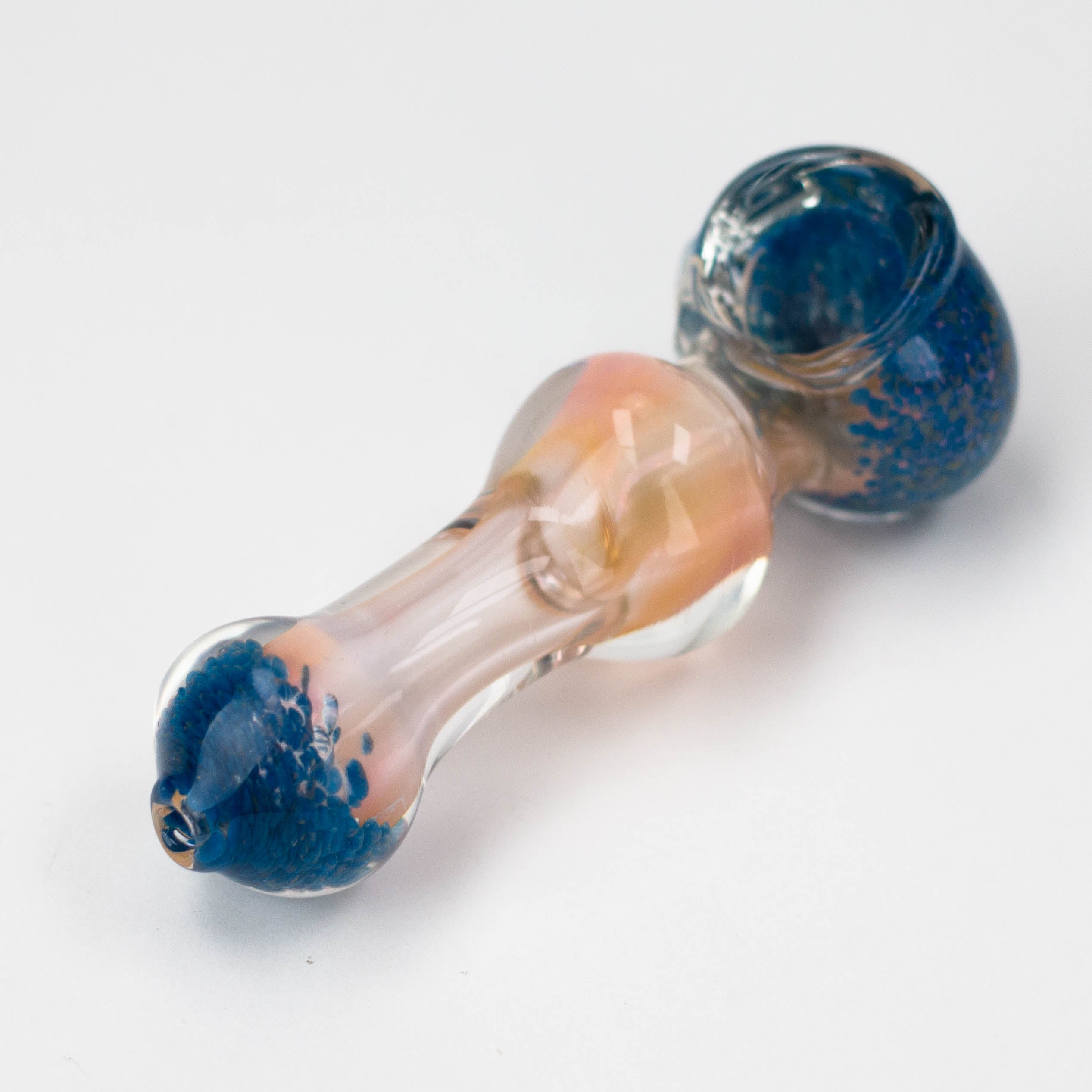 4.5" Gold fumed heavy glass hand pipe [9681]