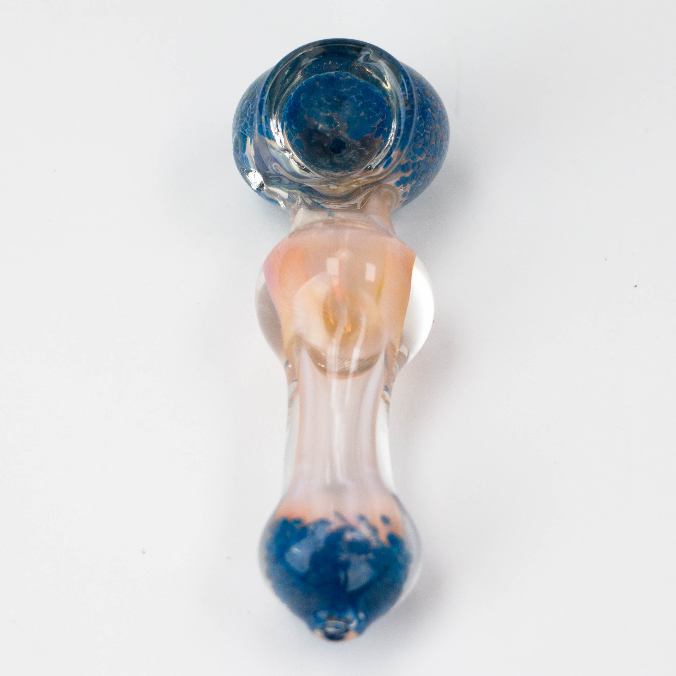 4.5" Gold fumed heavy glass hand pipe [9681]