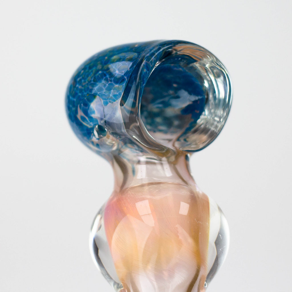 4.5" Gold fumed heavy glass hand pipe [9681]