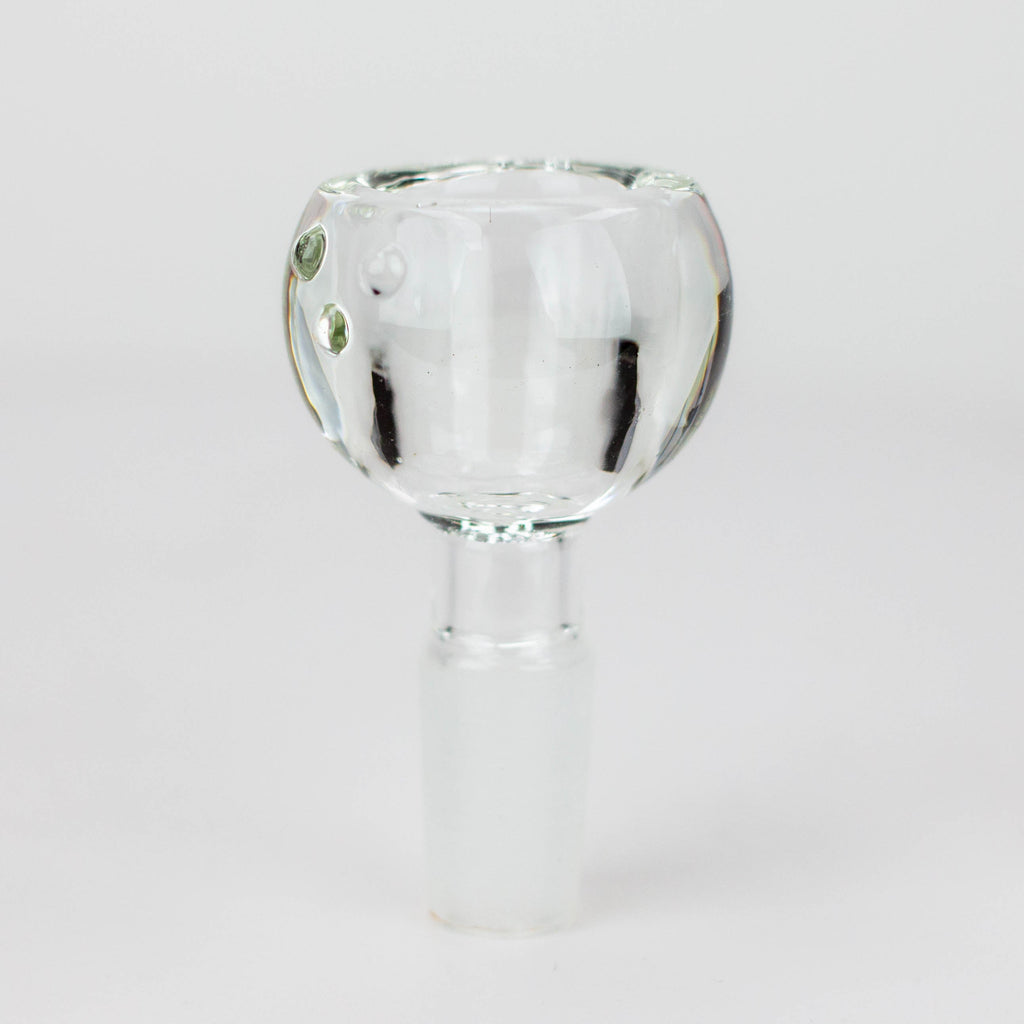 Three dots round thick glass bowl