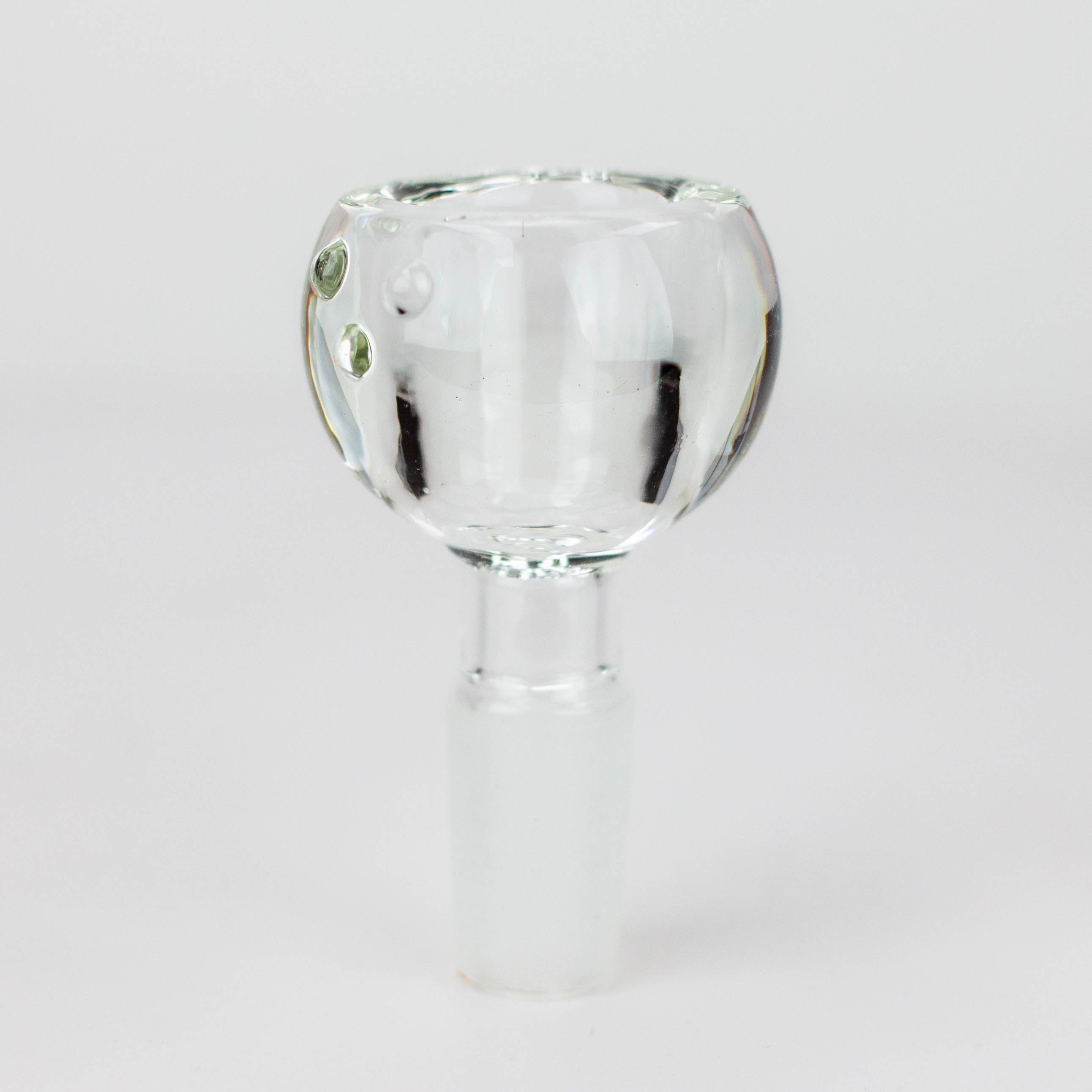 Three dots round thick glass bowl